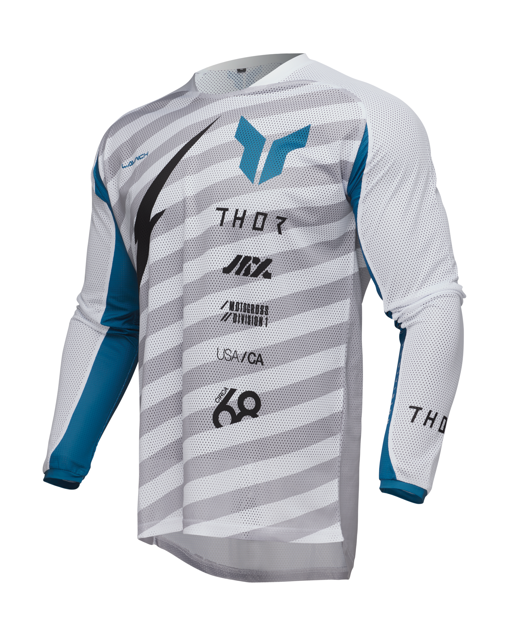 Thor Motocross Jersey Launchmode Vented Raid - White / Grey