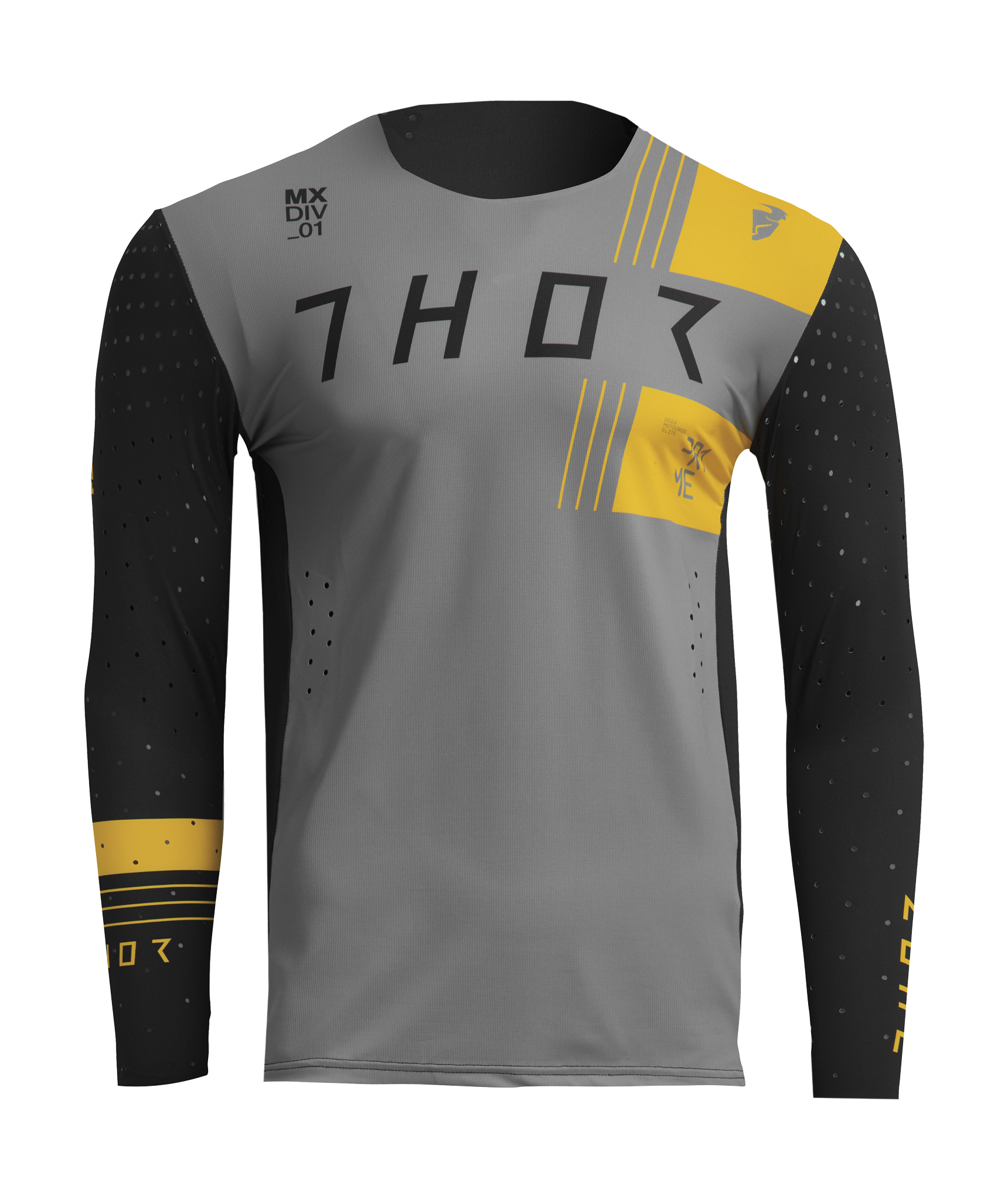 Thor Motocross Jersey Prime Strike - Grey / Lemon