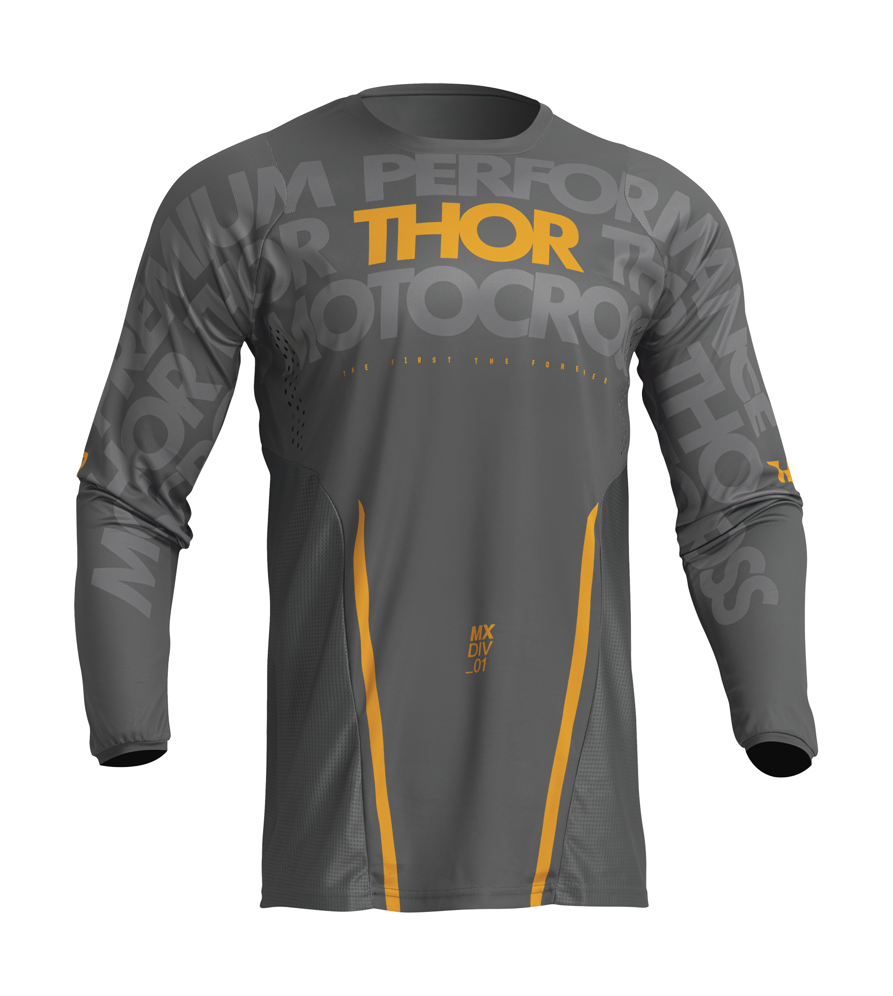 Thor Motocross Jersey Pulse Mono - Grey / Yellow
