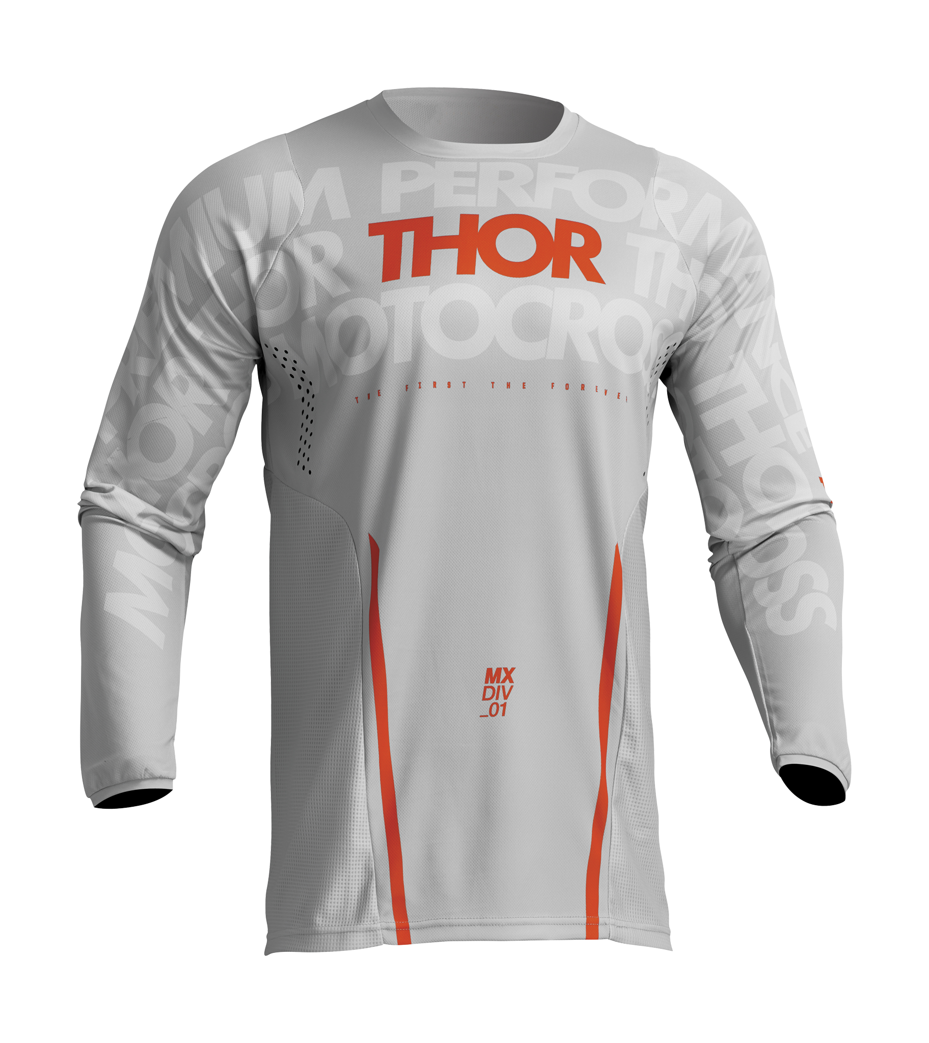 Thor Motocross Jersey Pulse Mono - Light Grey / Orange