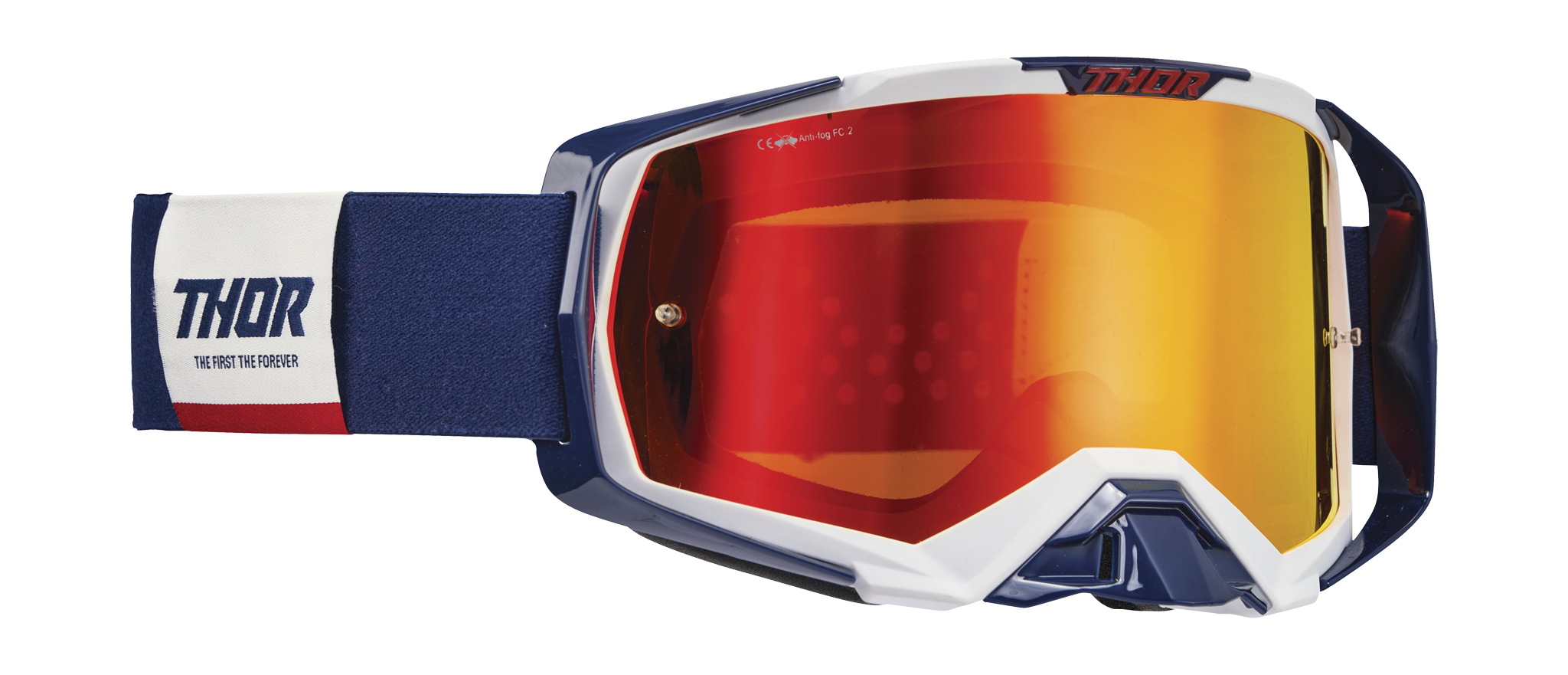 Thor Motocross Goggle Activate - Navy / White - Mirror Red Iridium