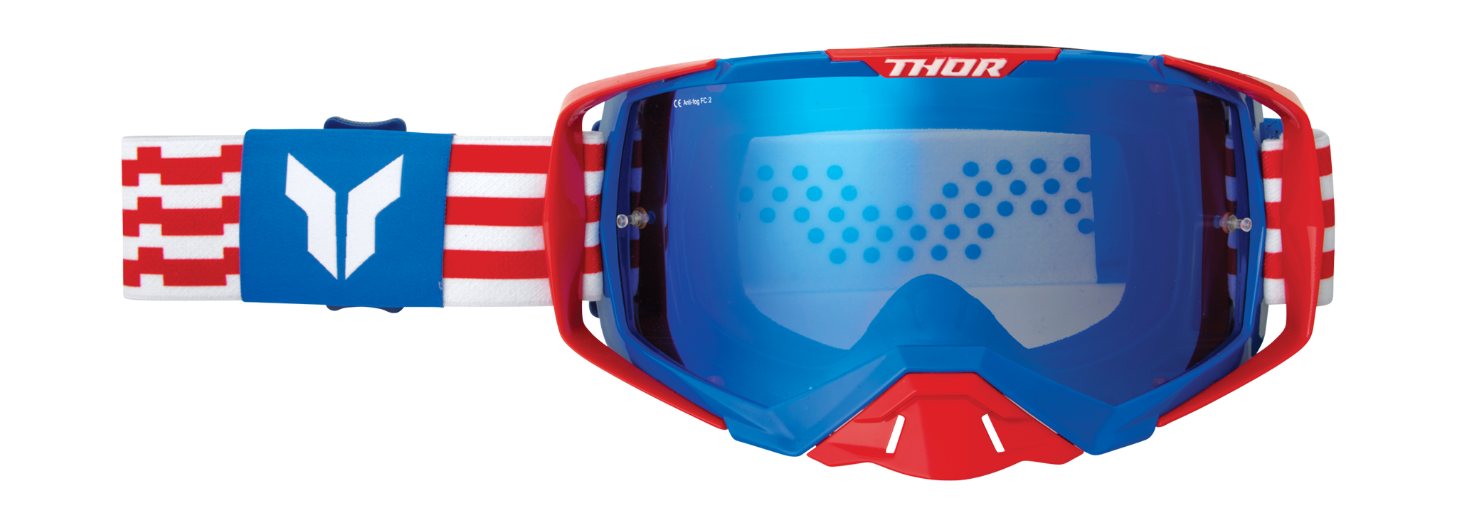 Thor Motocross Goggle Activate Patriot - Red / White / Blue - Mirror Blue