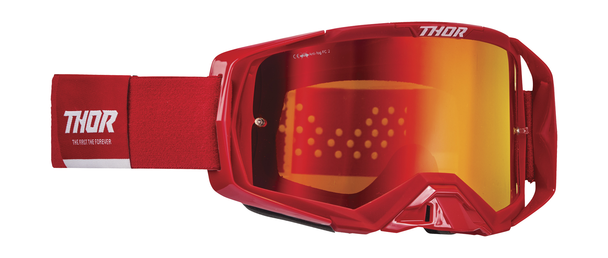 Thor Motocross Goggle Activate - Red / White - Mirror Red Iridium