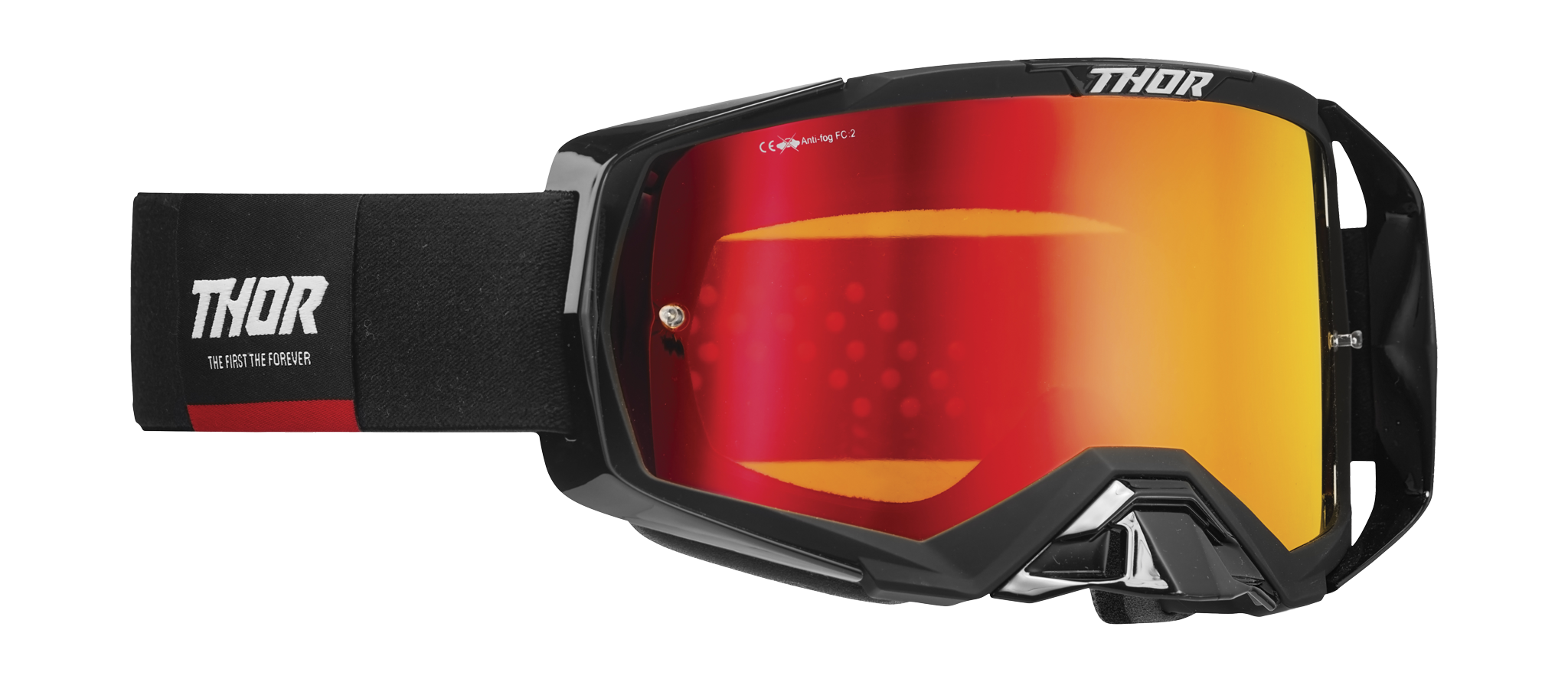 Thor Motocross Goggle Activate - Black / Red - Mirror Red Iridium