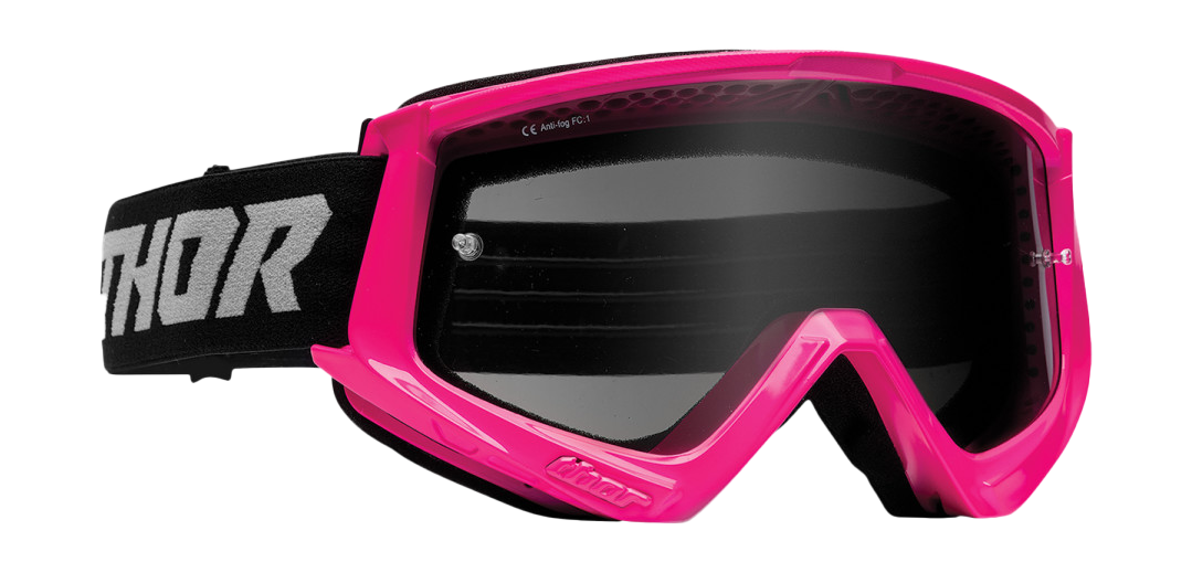 Thor Motocross Goggle Combat Sand Racer - Flo Pink / Grey - Smoke