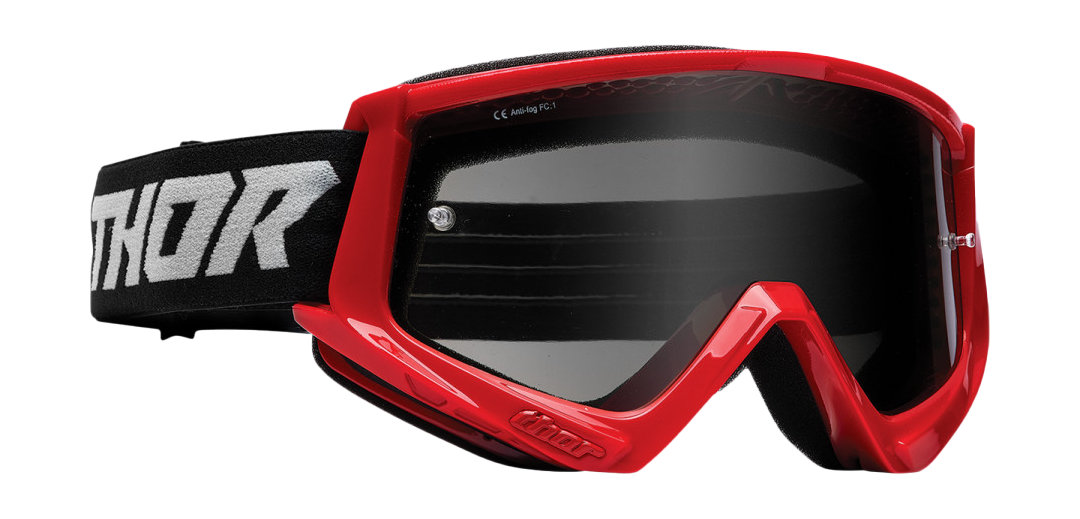 Thor Motocross Goggle Combat Sand Racer - Red / Grey - Smoke