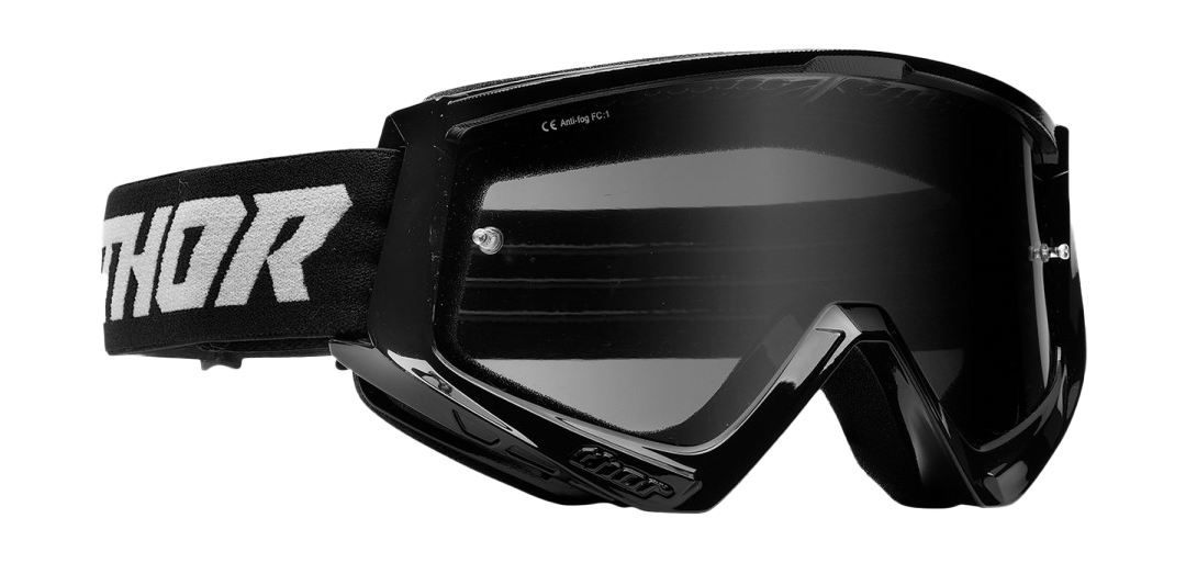 Thor Motocross Goggle Combat Sand Racer - Black / Grey - Smoke