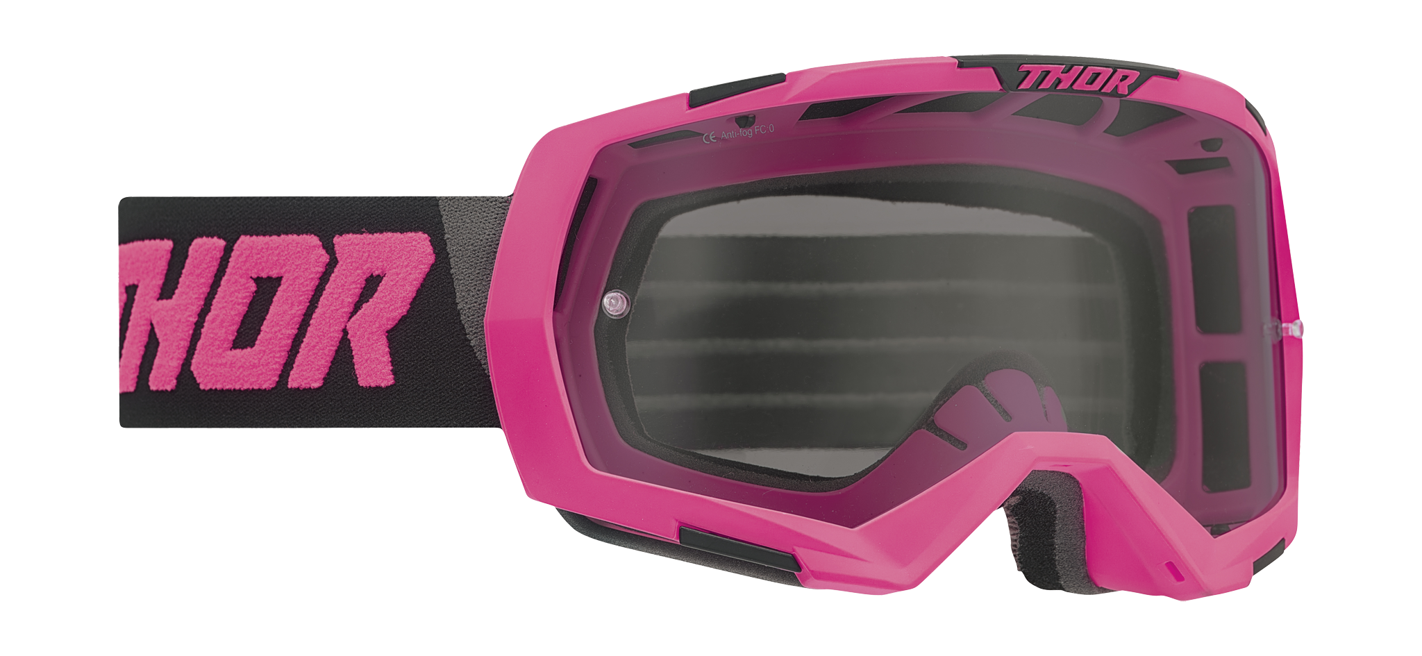 Thor Motocross Goggle Regiment - Flo Pink / Black - Smoke