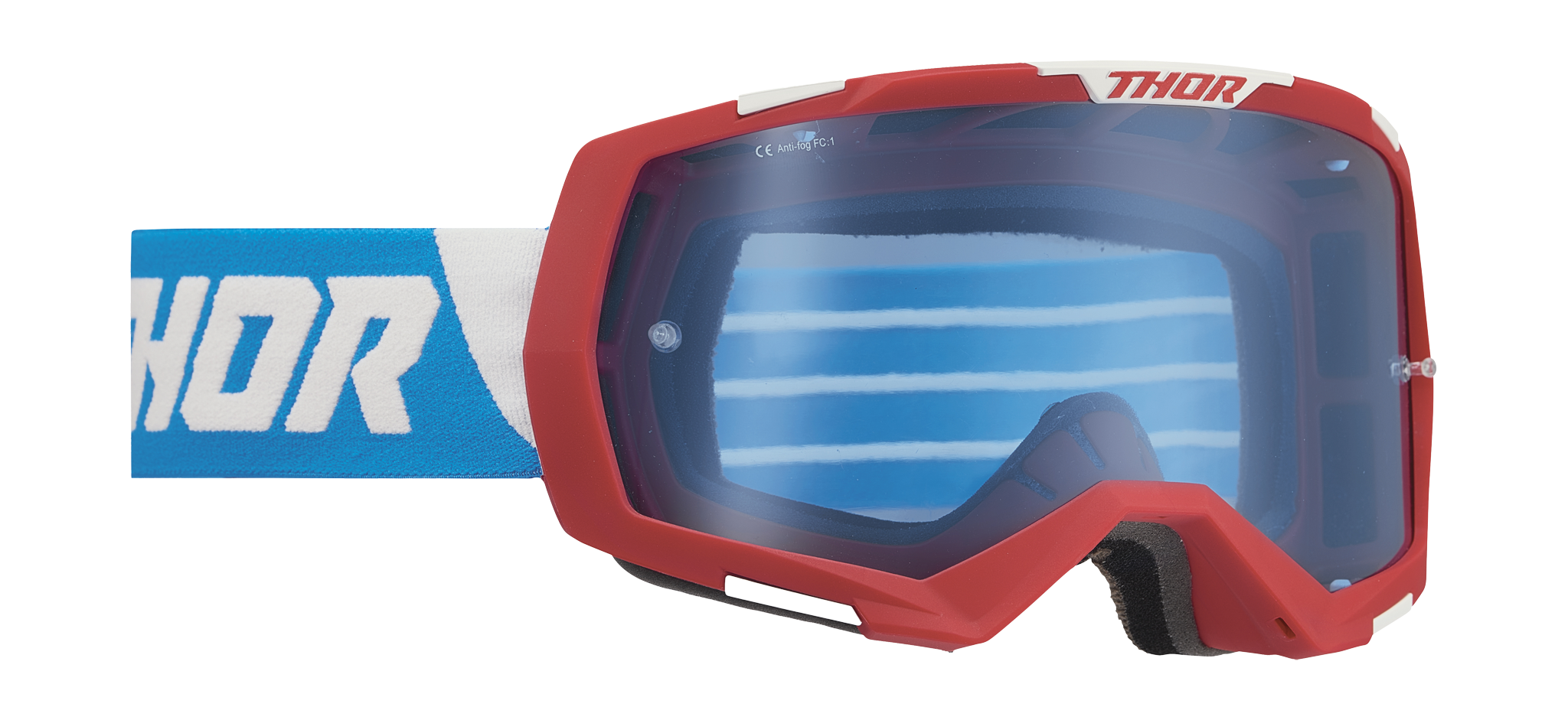 Thor Motocross Goggle Regiment - Red / White / Blue - Blue