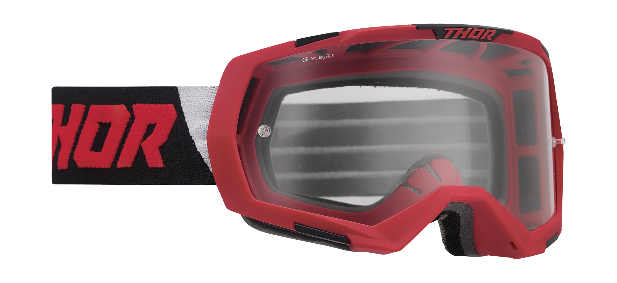 Thor Motocross Goggle Regiment - Red / Black - Clear