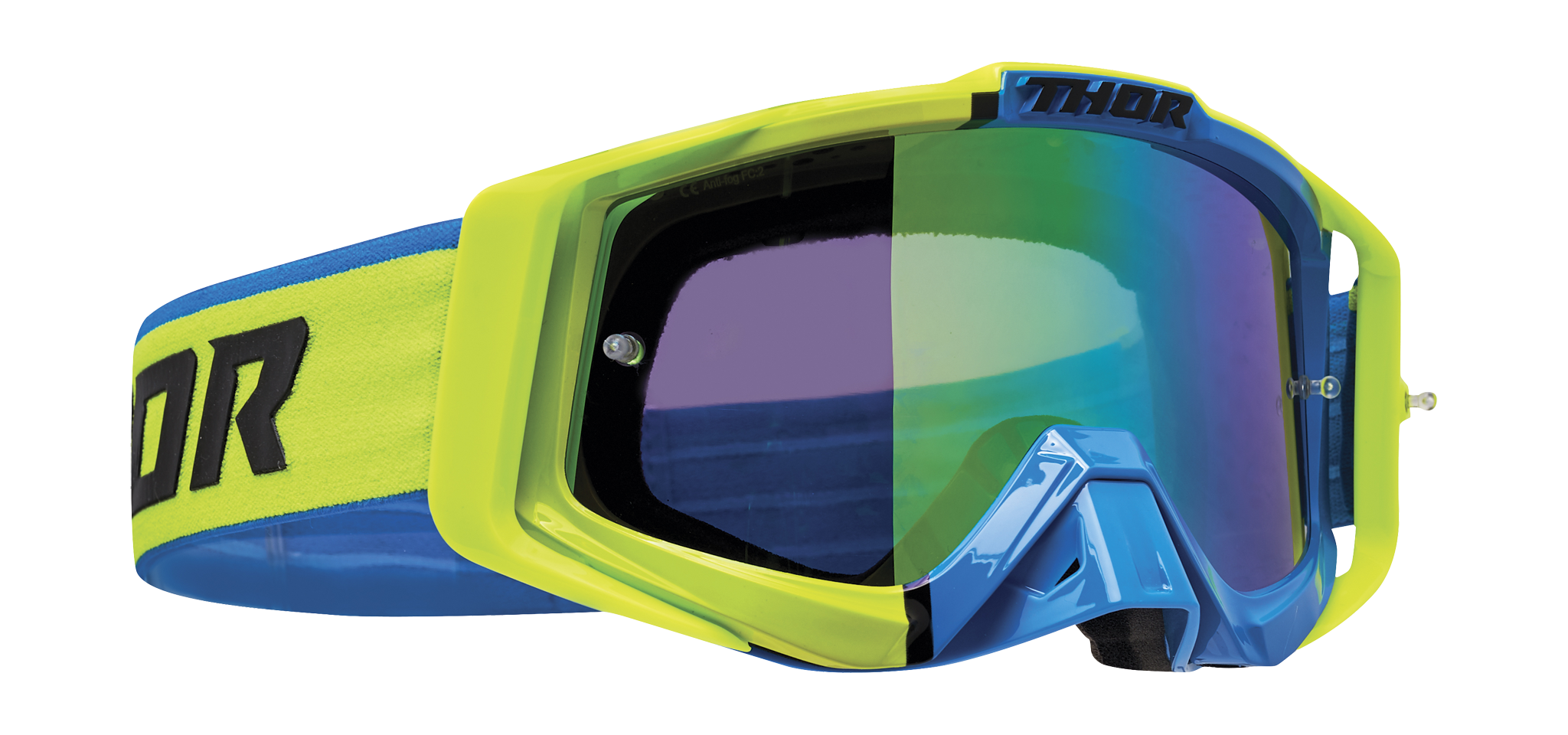 Thor Motocross Goggle Sniper Pro Divide - Lime / Blue - Blue