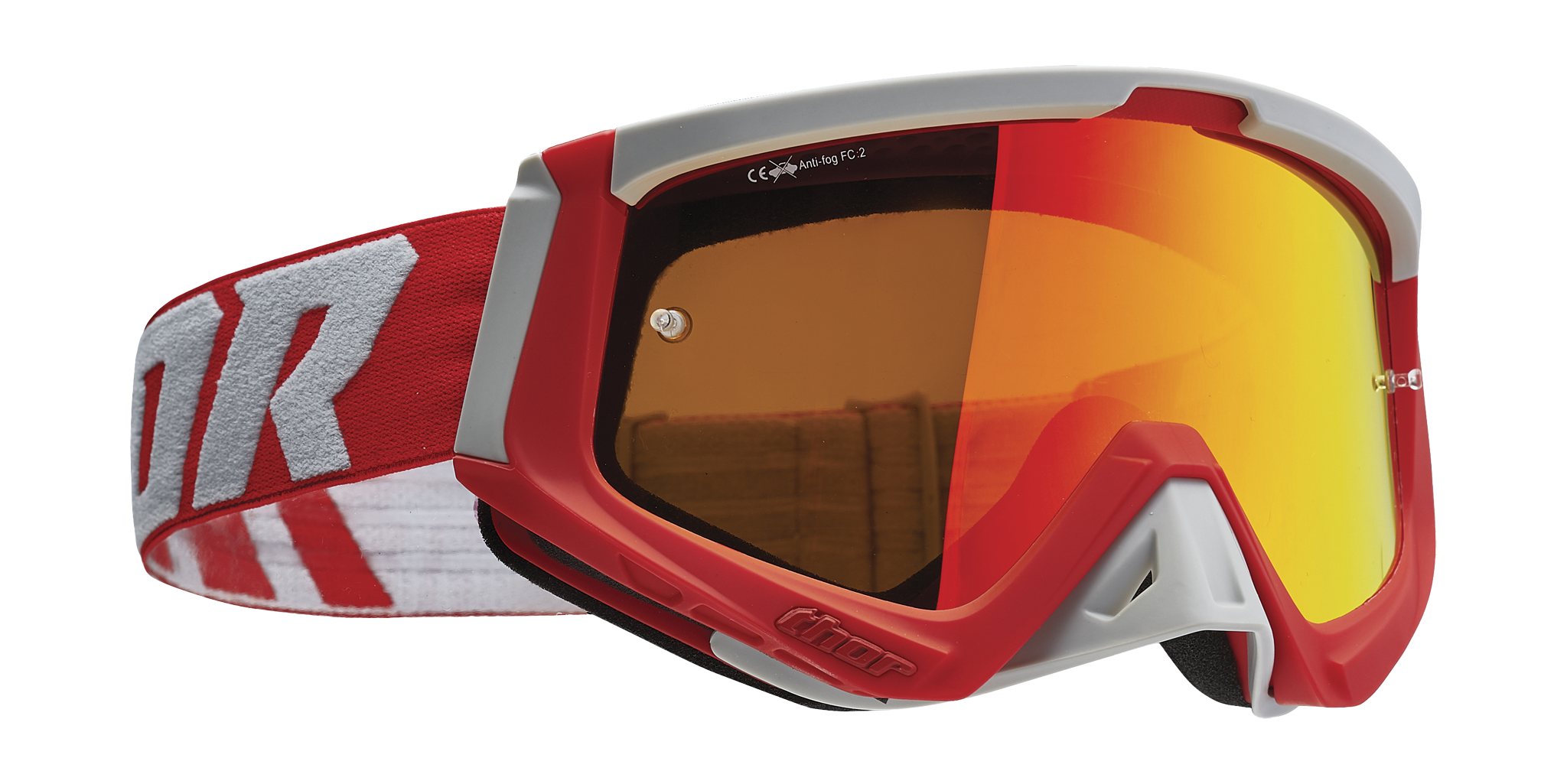 Thor Motocross Goggle Sniper - Red / Grey - Mirror Red Iridium