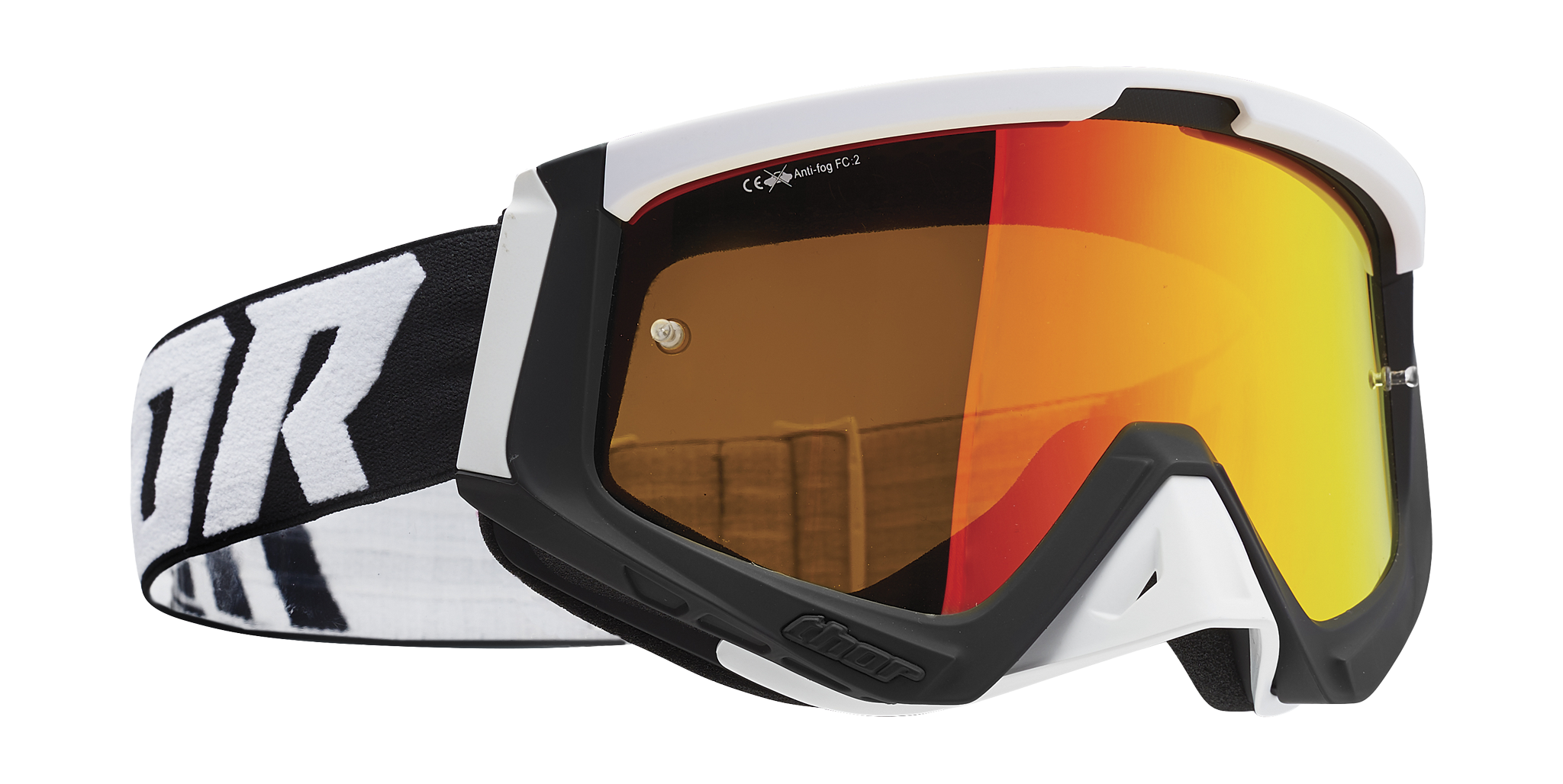 Thor Motocross Goggle Sniper - Black / White - Mirror Red Iridium