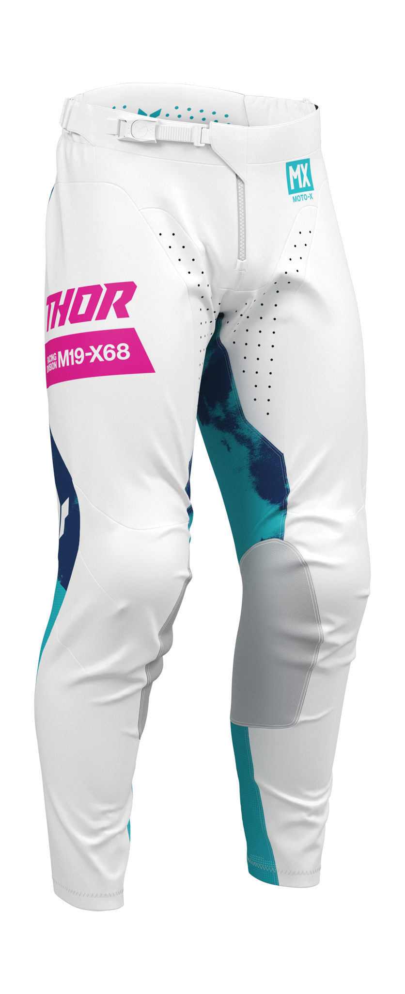 Thor Motocross Pants 2026 Launchmode Bleach - White / Aqua