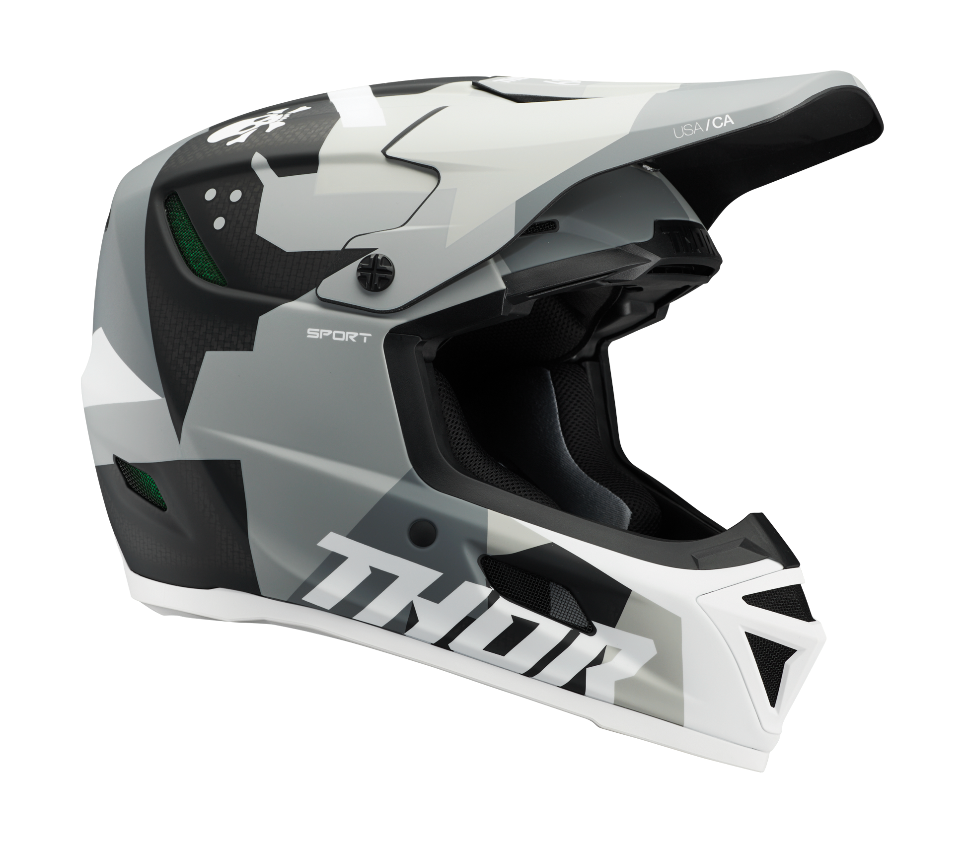 Thor Motocross Helmet Reflex Sport Carbon Brave - Grey / White