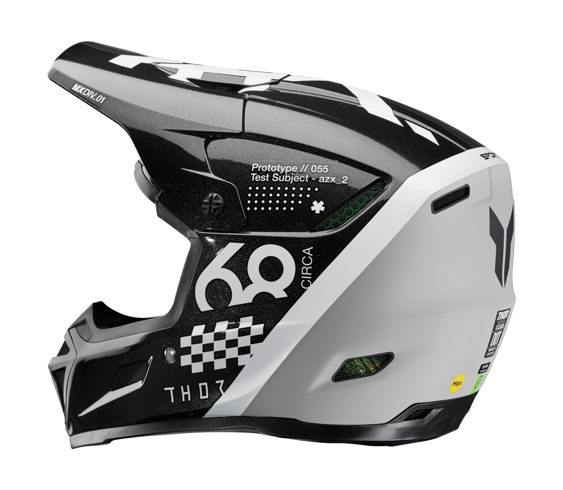 Thor Motocross Helmet Reflex Sport Riot - Black / White