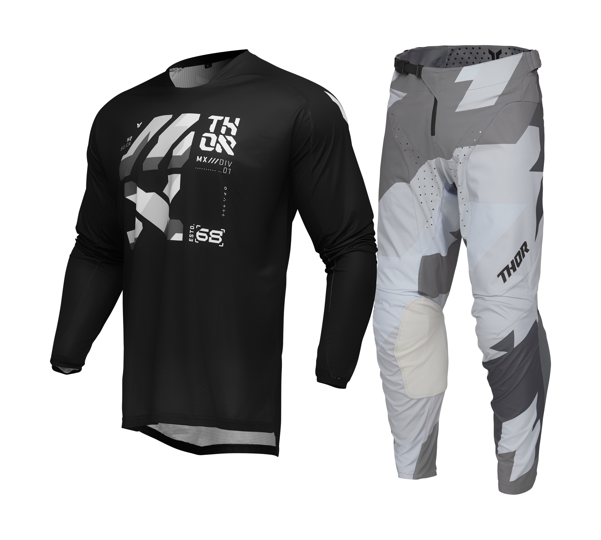 Thor Motocross Gear Launchmode Brave - Black / Grey