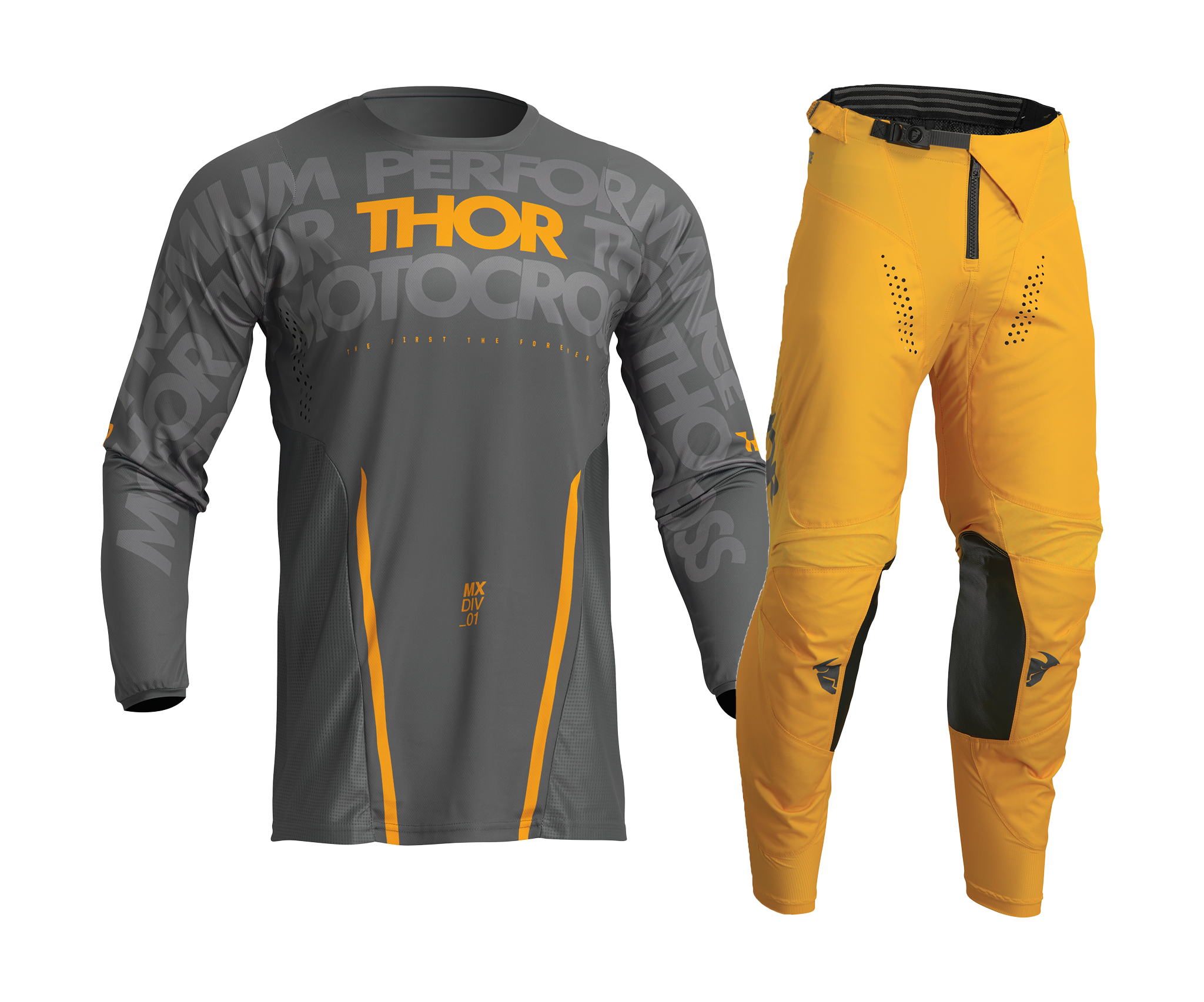 Thor Motocross Gear Pulse Mono - Grey / Yellow