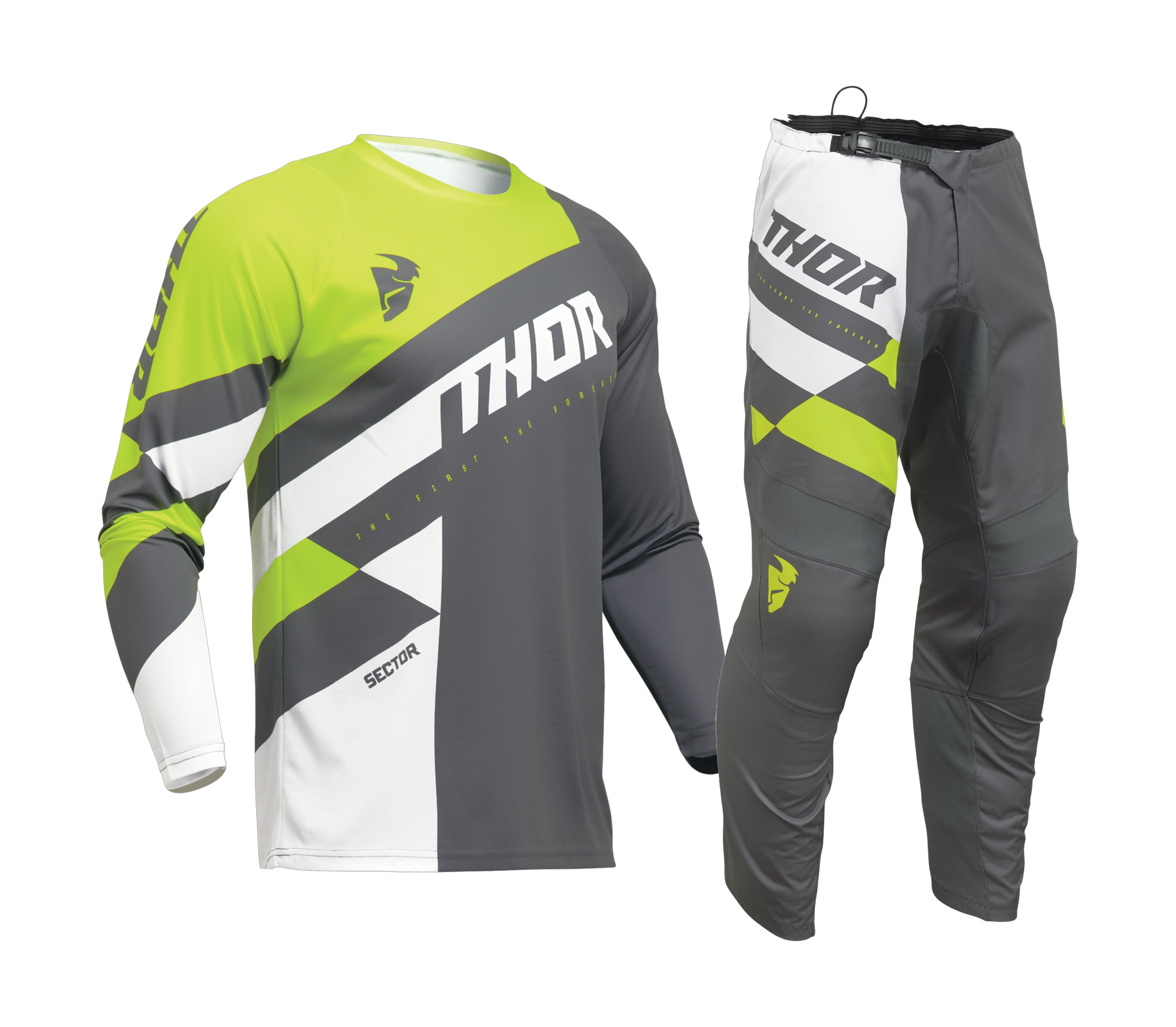 Thor Motocross Gear Sector Checker - Charcoal / Acid