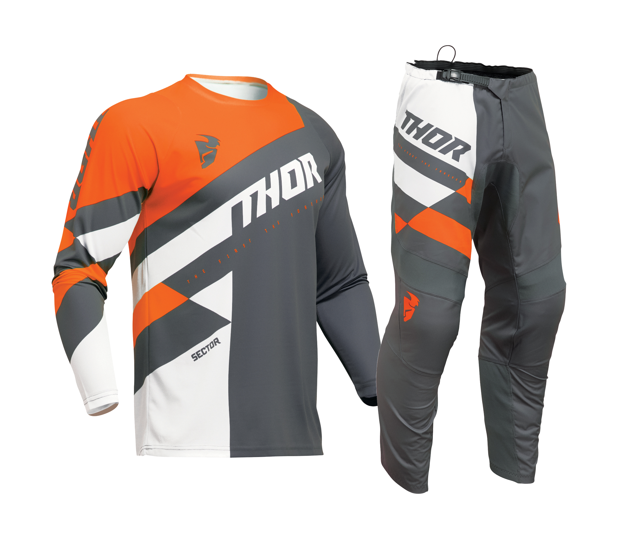Thor Motocross Gear Sector Checker - Charcoal / Orange