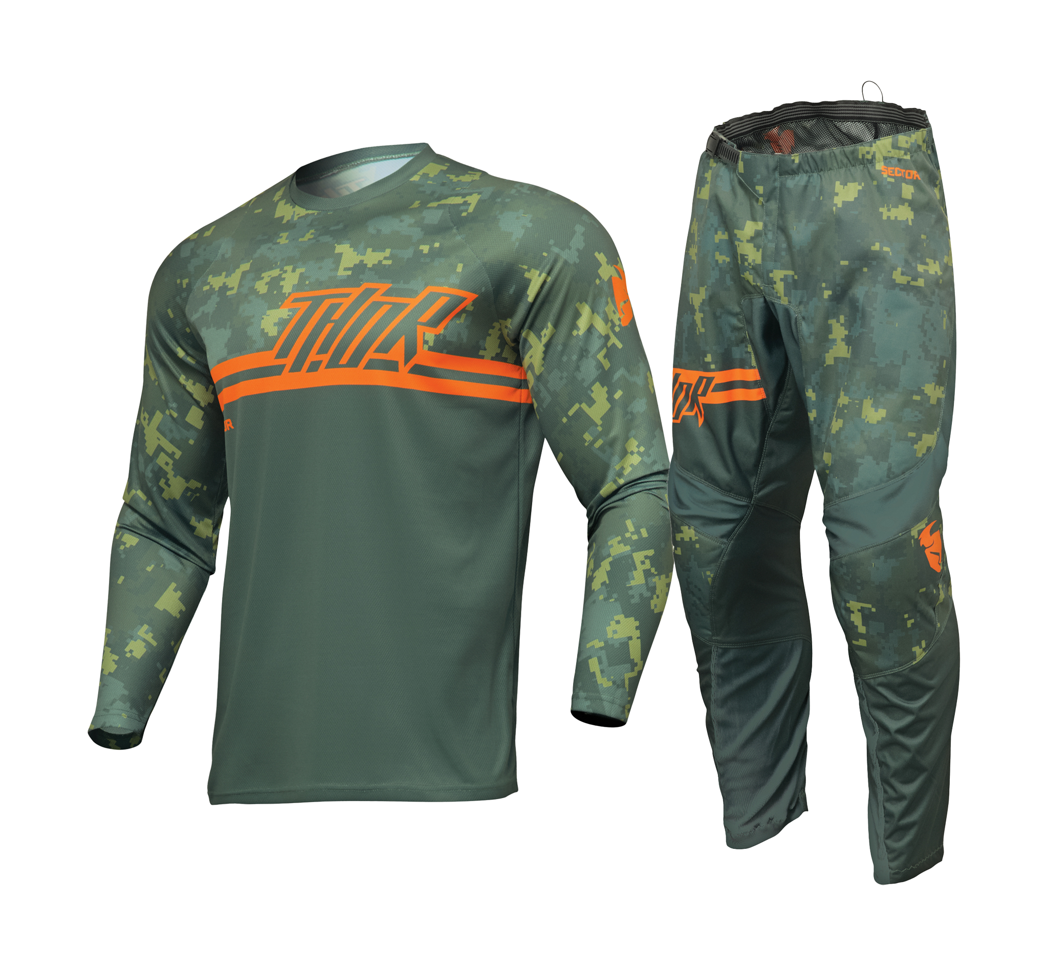 Thor Motocross Gear Sector Digi - Forest Green / Camo