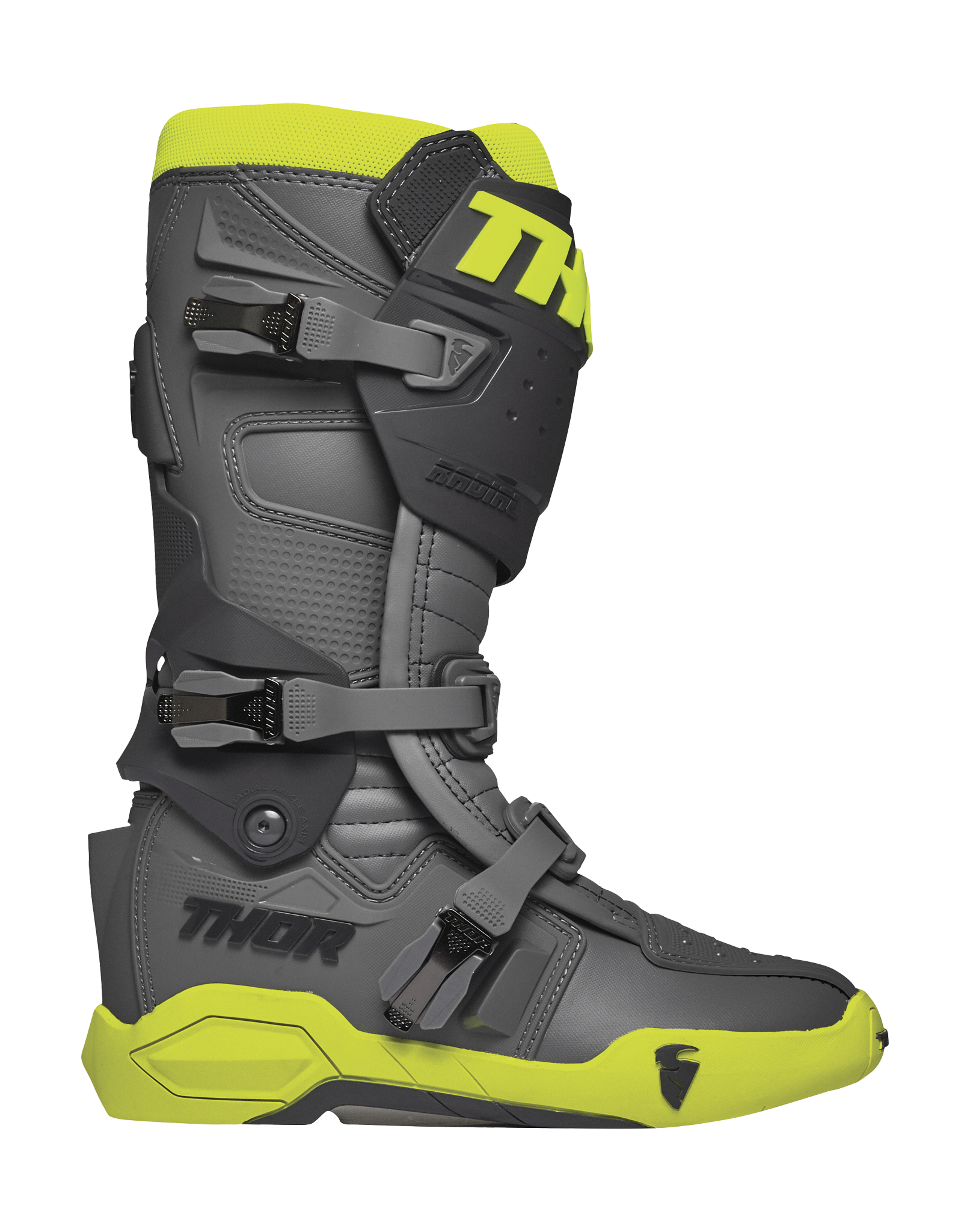 Thor Motocross Boots Radial - Grey / Fluo Yellow