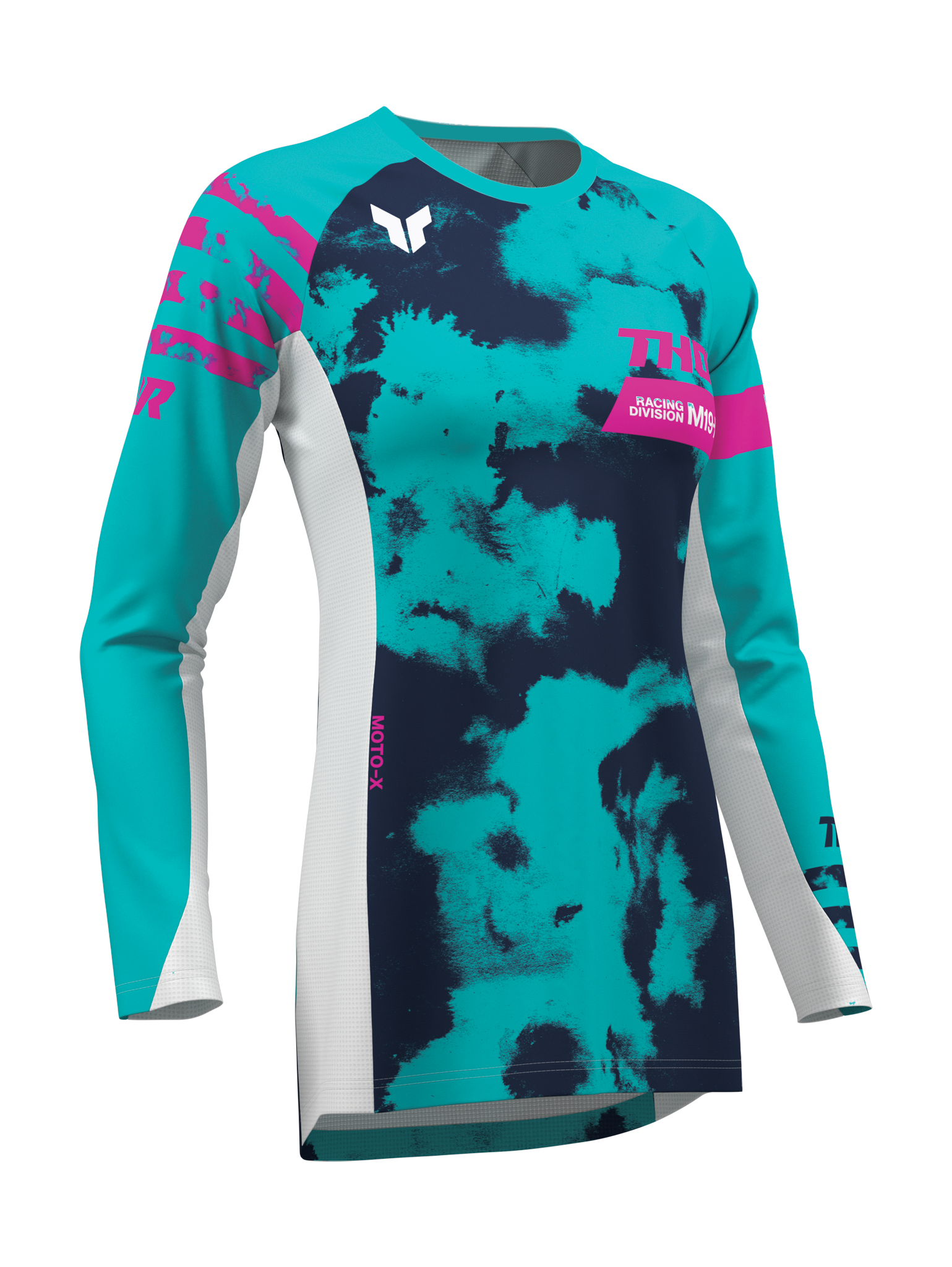 Thor Women Motocross Jersey 2026 Launchmode Bleach - White / Aqua