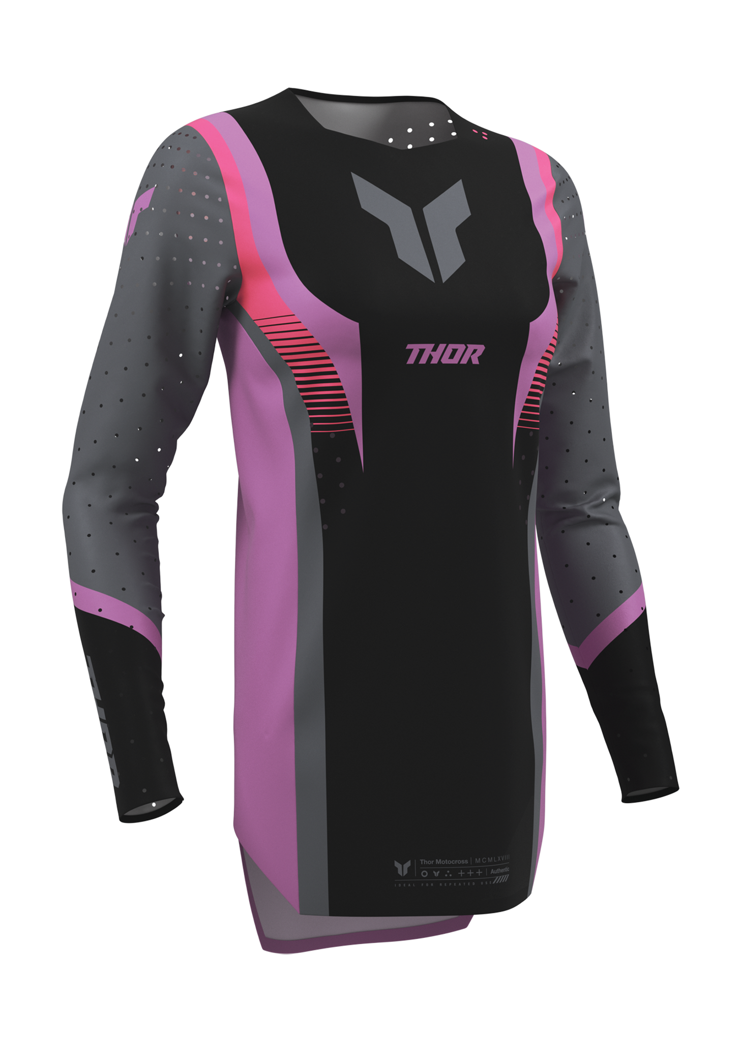 Thor Women Motocross Jersey 2026 Sportmode Velocity - Black / Orchid
