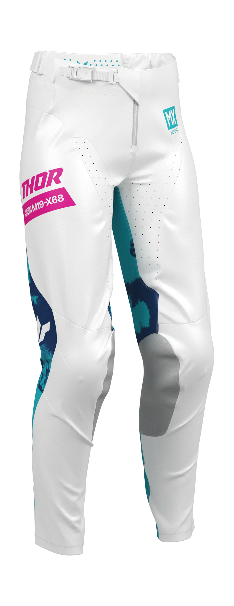 Thor Women Motocross Pants 2026 Launchmode Bleach - White / Aqua
