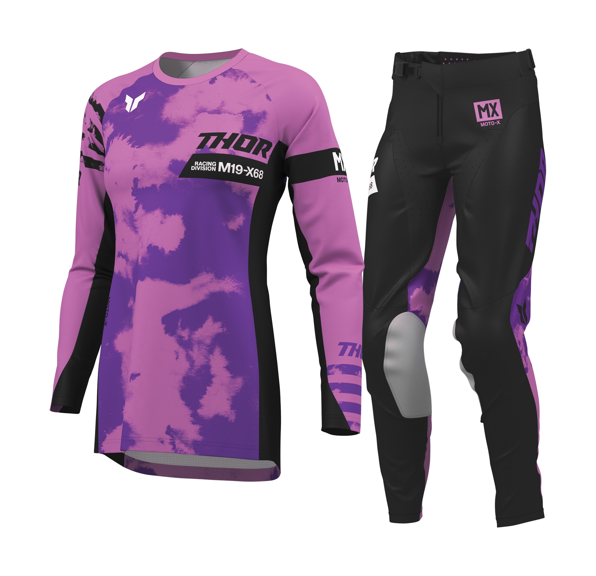 Thor Women Motocross Gear 2026 Launchmode Bleach - Black / Orchid