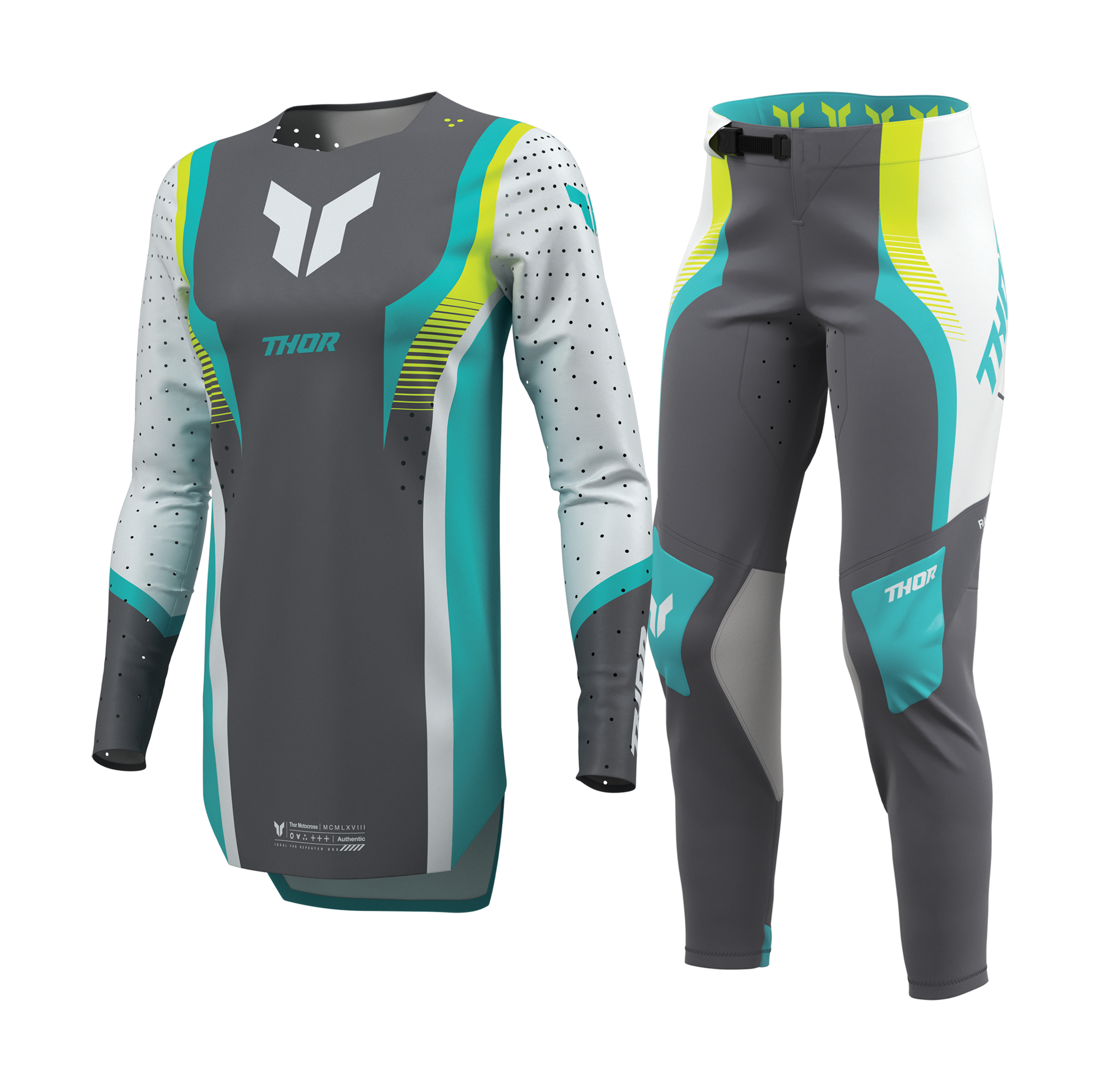 Thor Women Motocross Gear 2026 Sportmode Velocity - Grey / Aqua