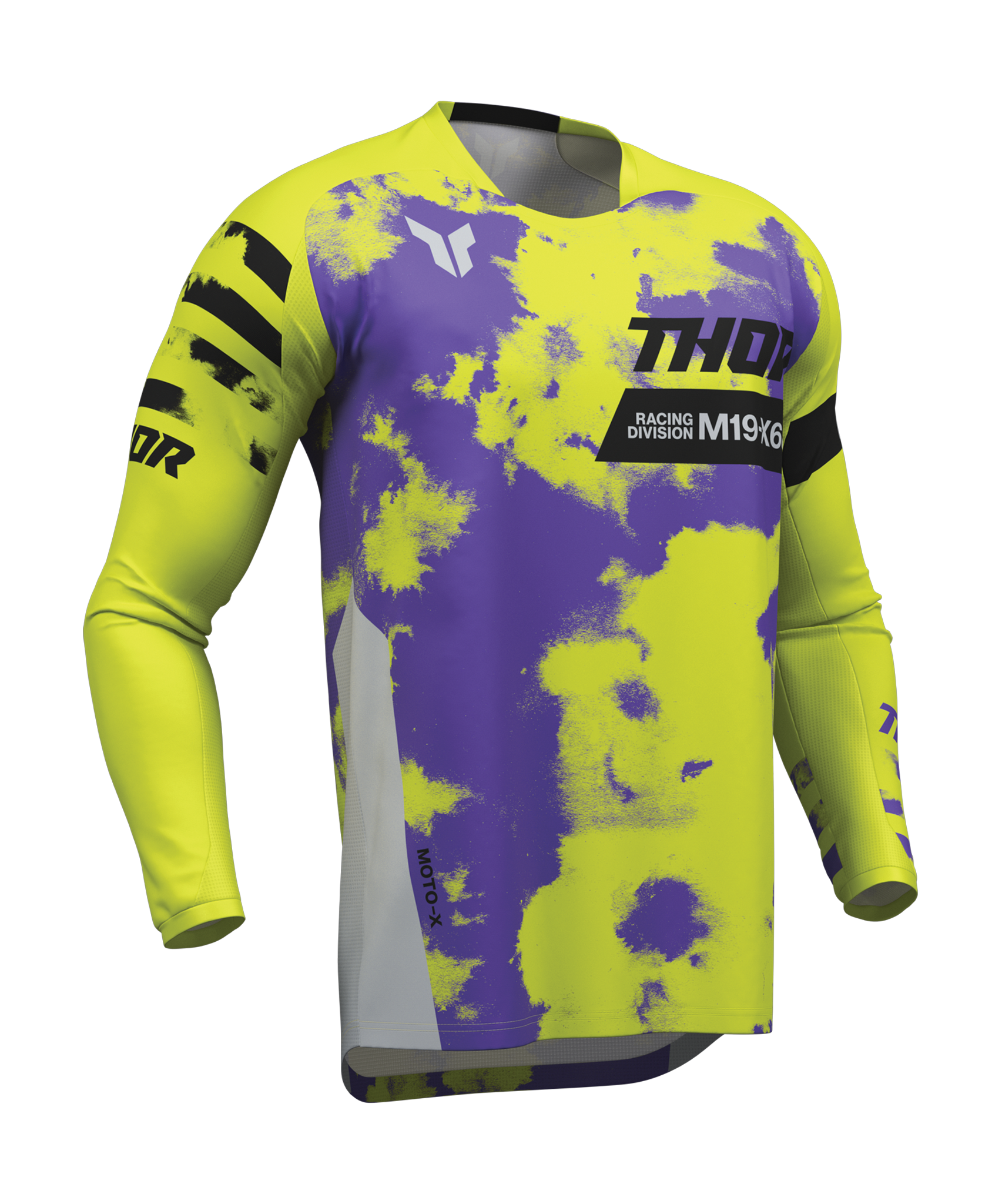 Thor Youth Motocross Jersey 2026 Launchmode Bleach - Grey / Acid