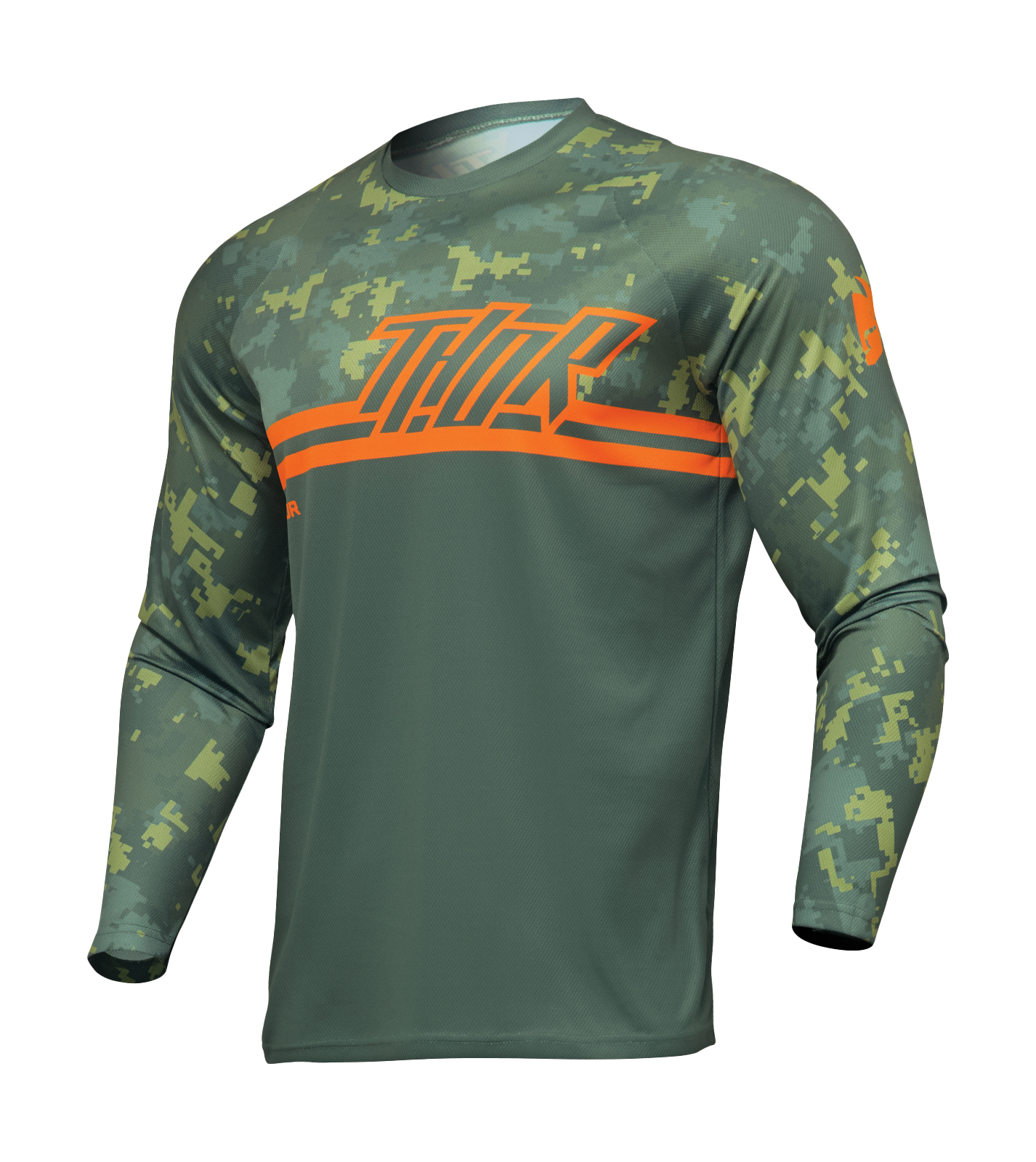 Thor Youth Motocross Jersey Sector Digi - Forest Green / Camo
