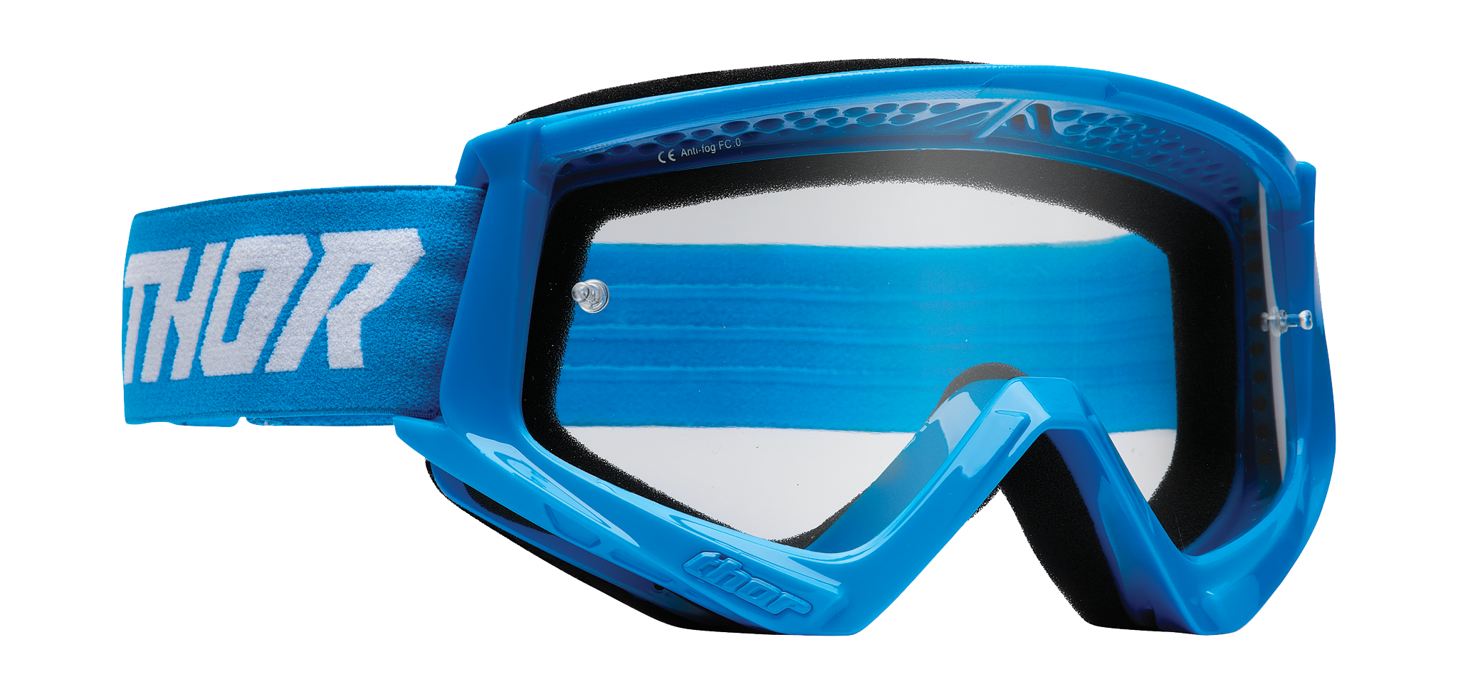 Thor Youth Motocross Goggle Combat Racer - Blue / White - Clear