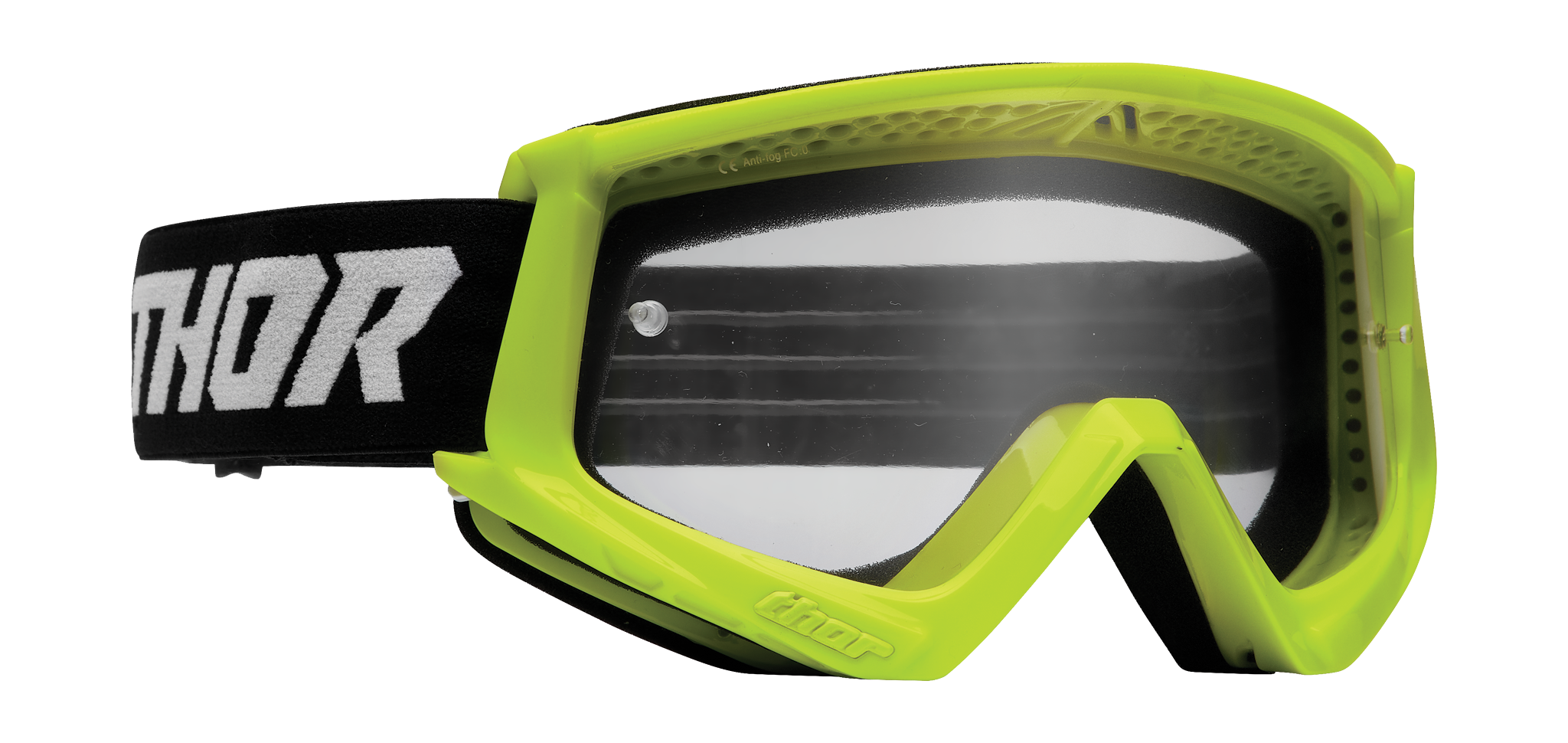 Thor Youth Motocross Goggle Combat Racer - Fluo Acid / Black - Clear