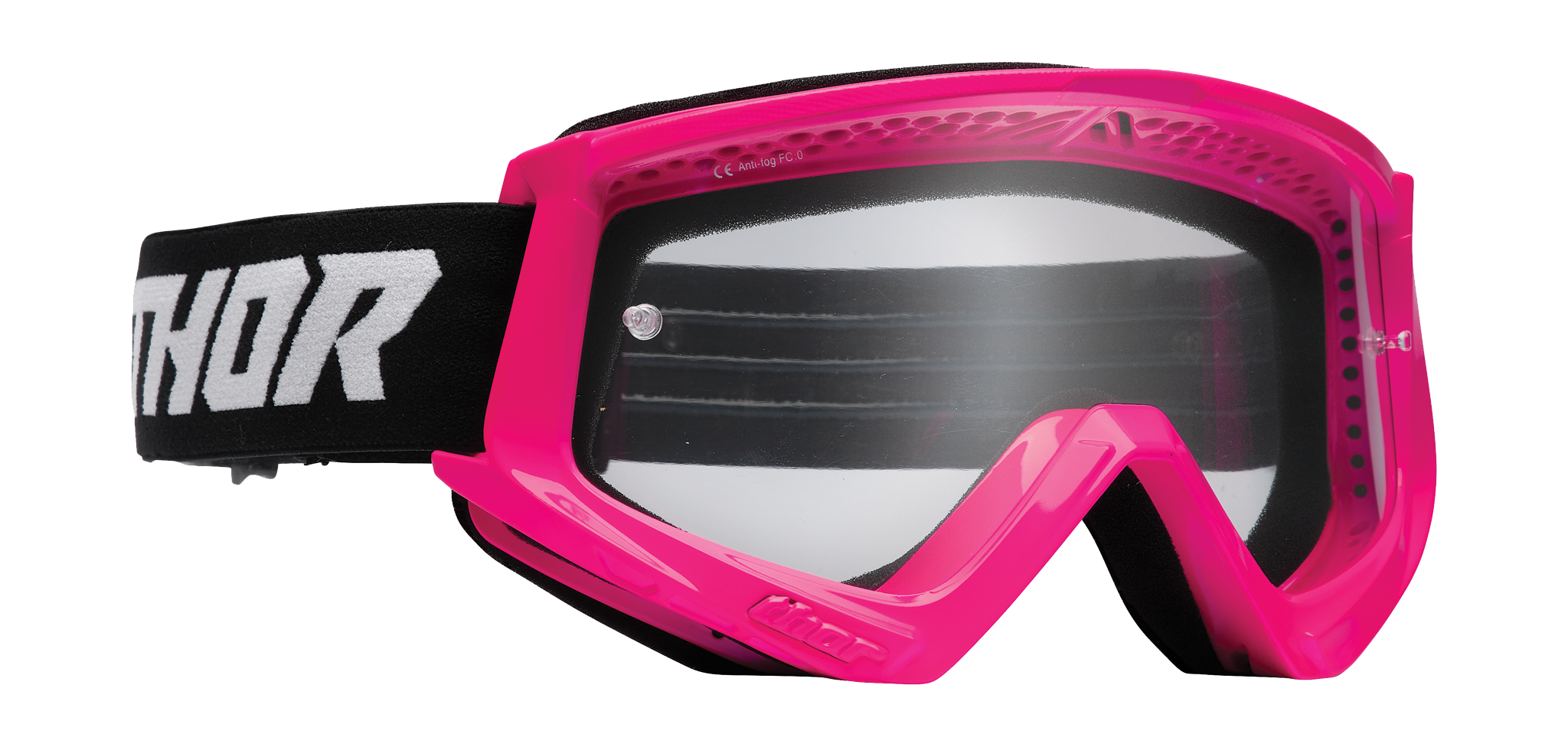 Thor Youth Motocross Goggle Combat Racer - Fluo Pink / Black - Clear