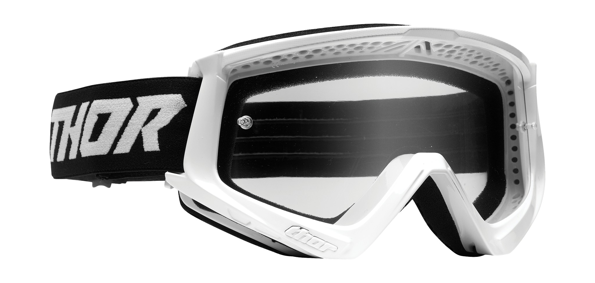 Thor Youth Motocross Goggle Combat Racer - White / Black - Clear