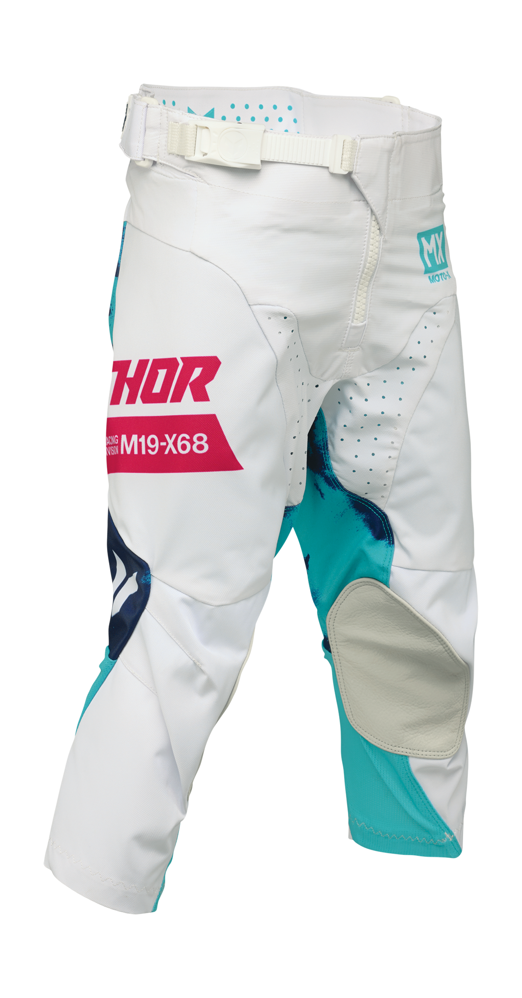 Thor Youth Motocross Pants 2026 Launchmode Bleach - White / Aqua