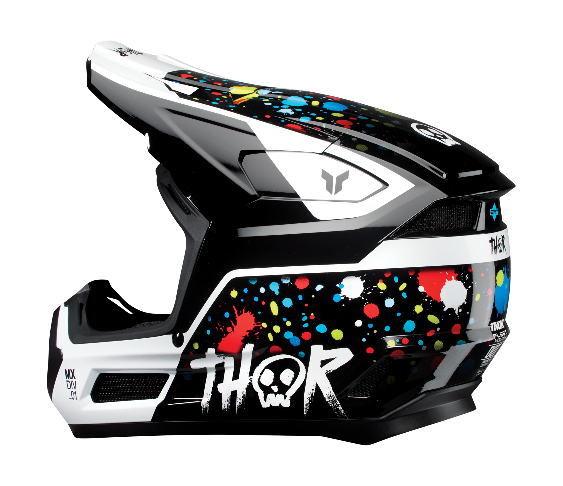 Thor Youth Motocross Helmet Fleet Splat - Black
