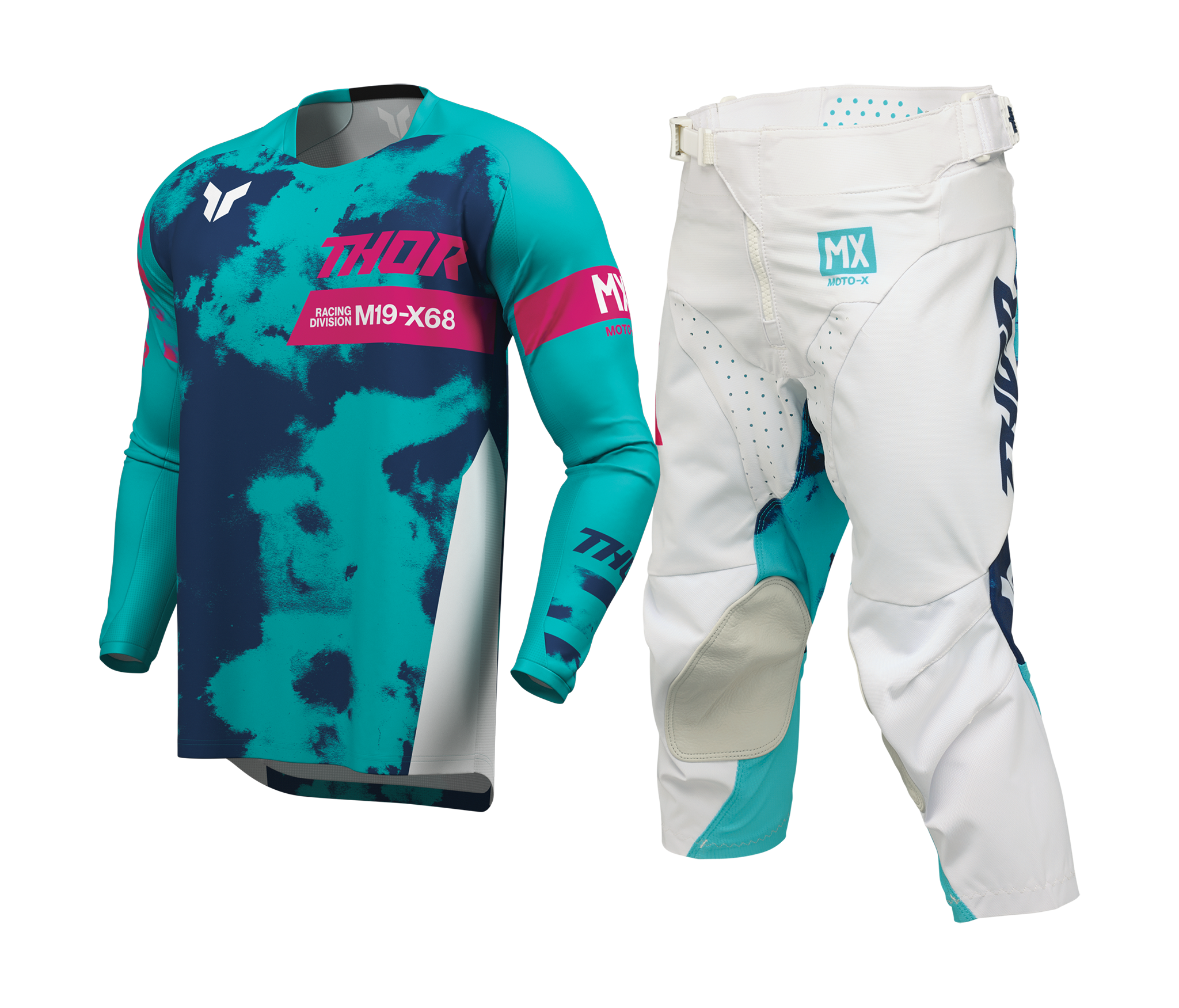 Thor Youth Motocross Gear 2026 Launchmode Bleach - White / Aqua
