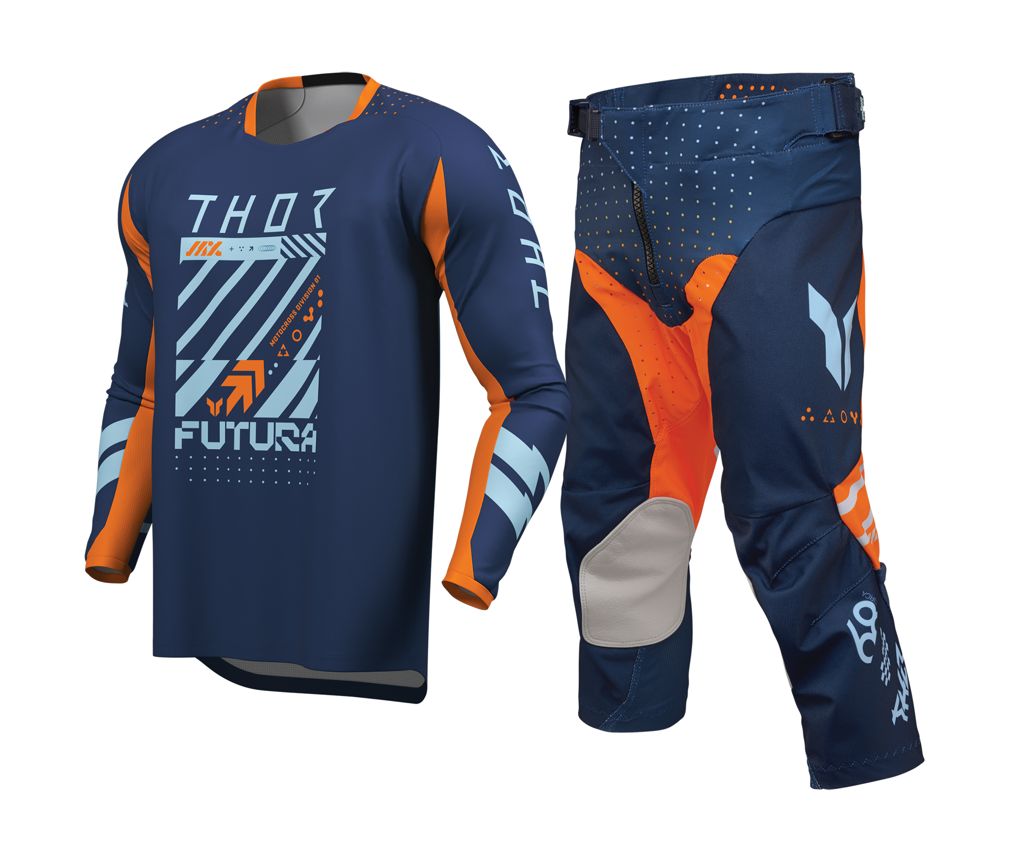 Thor Youth Motocross Gear 2026 Launchmode Futura - Navy / Orange