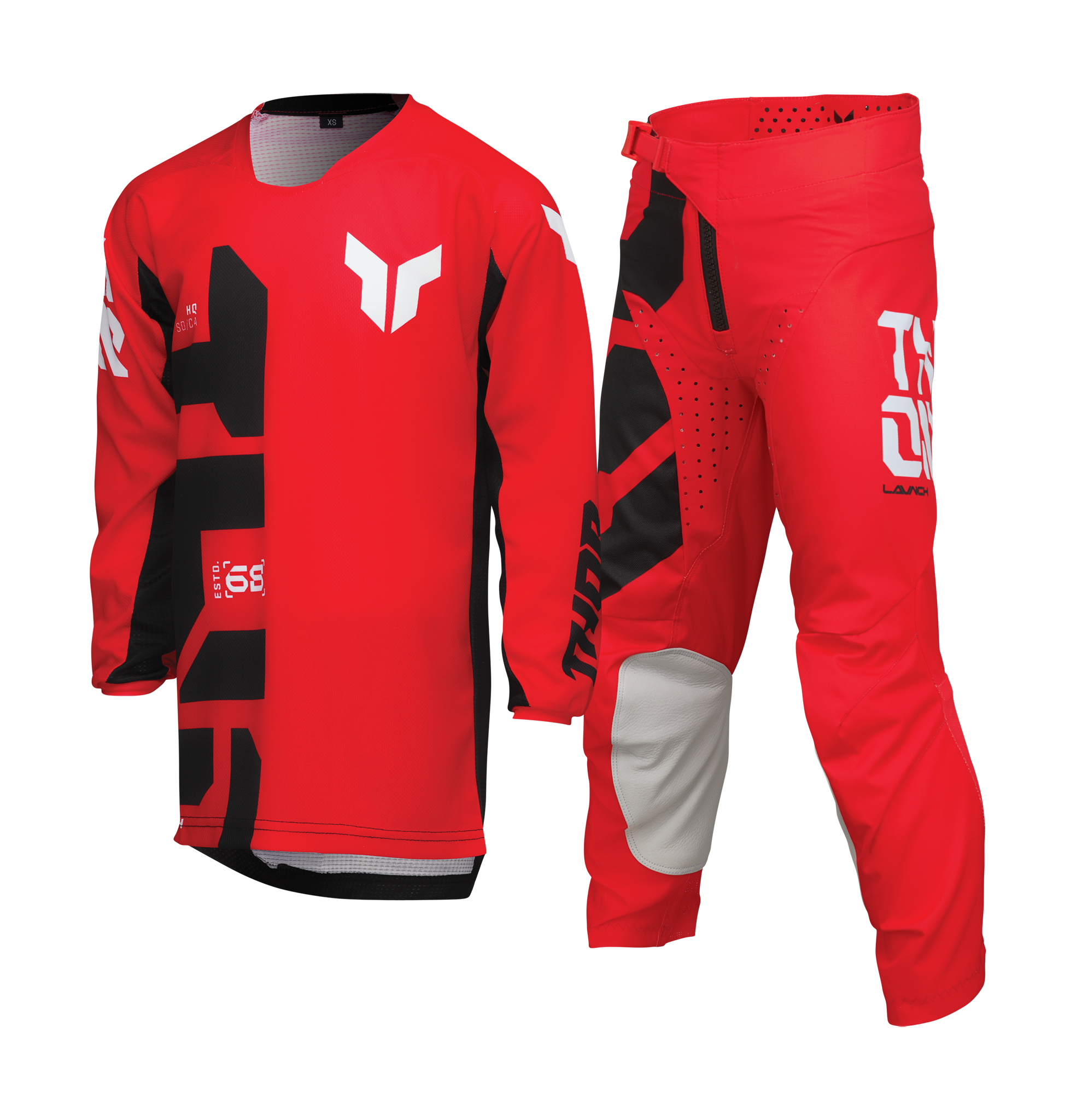 Thor Youth Motocross Gear Launchmode Forge - Red