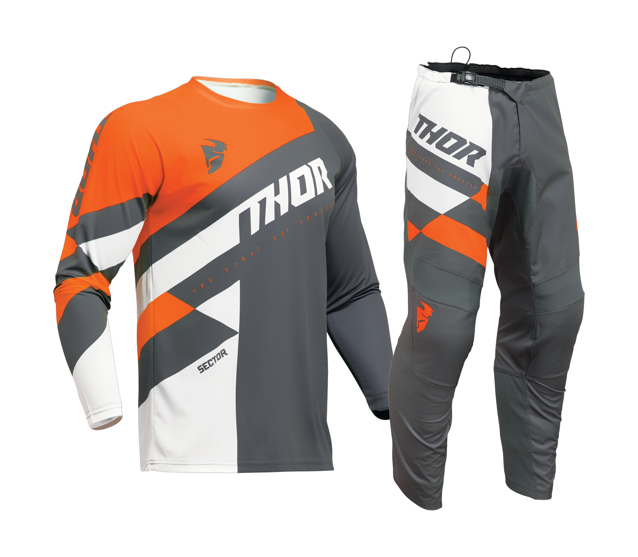 Thor Youth Motocross Gear Sector Checker - Charcoal / Orange