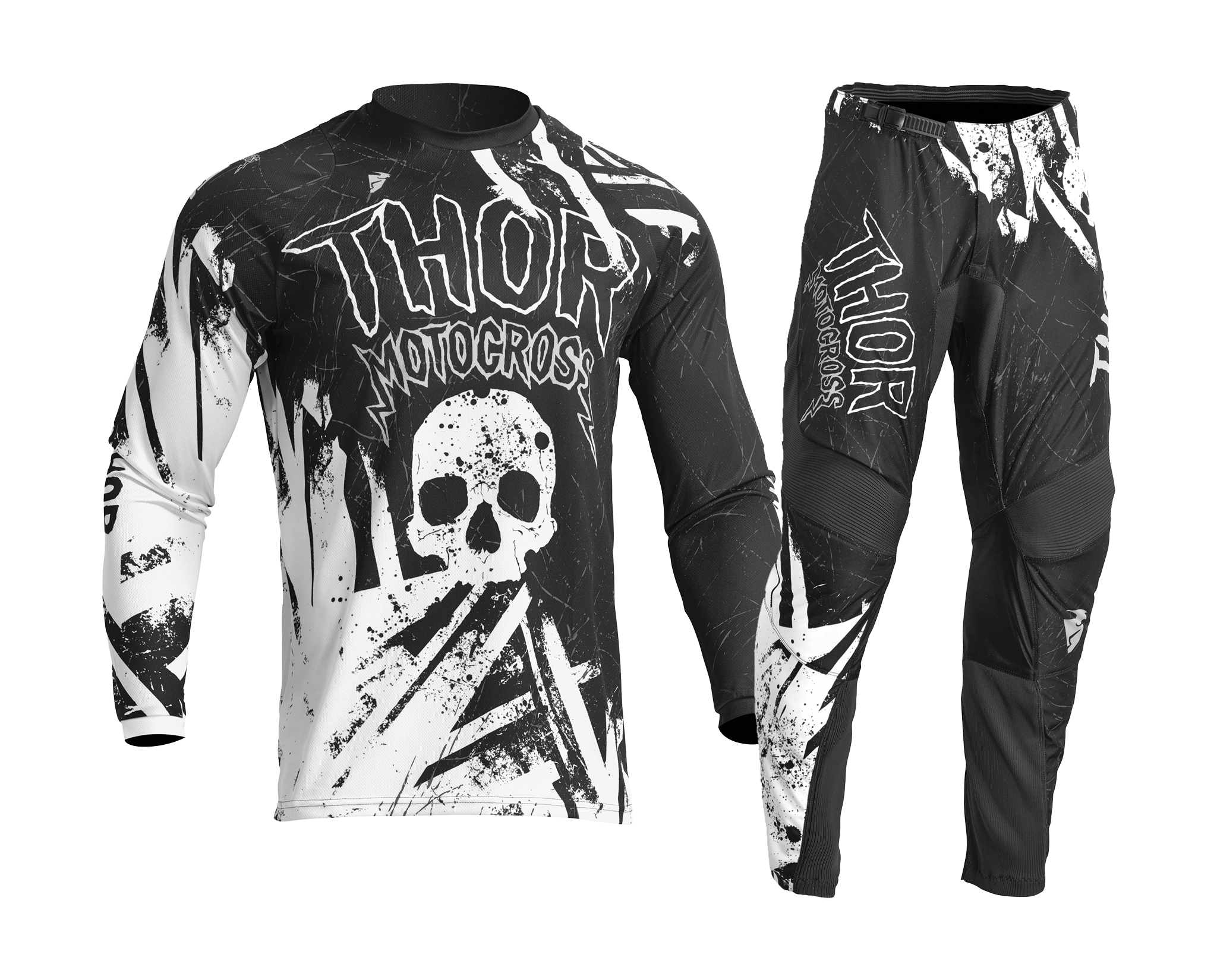 Thor Youth Motocross Gear Sector Gnar - Black / White