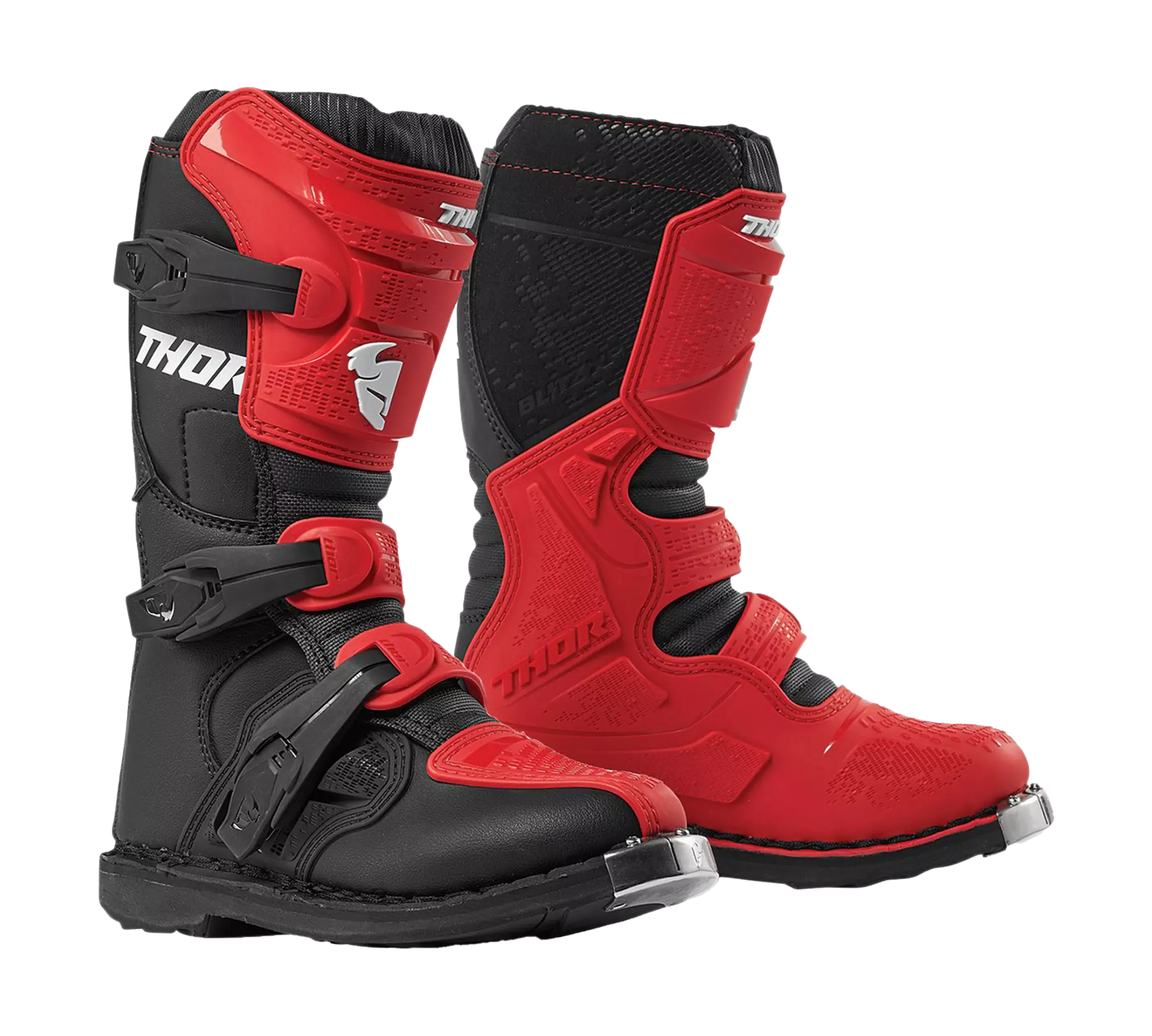 Thor Youth Motocross Boots Blitz XP - Red / Black