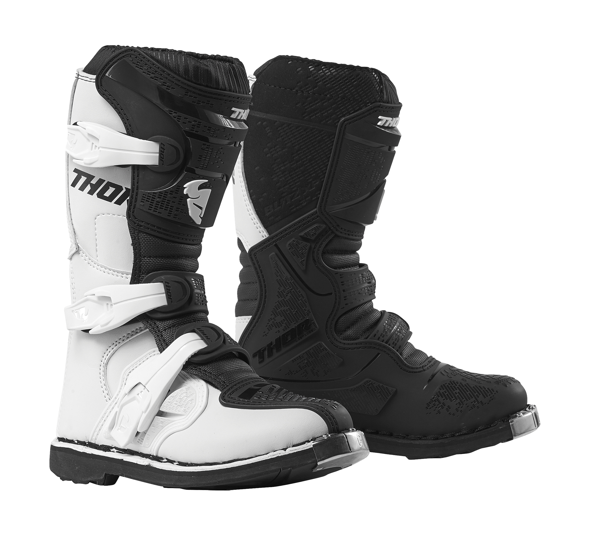 Thor Youth Motocross Boots Blitz XP - White / Black