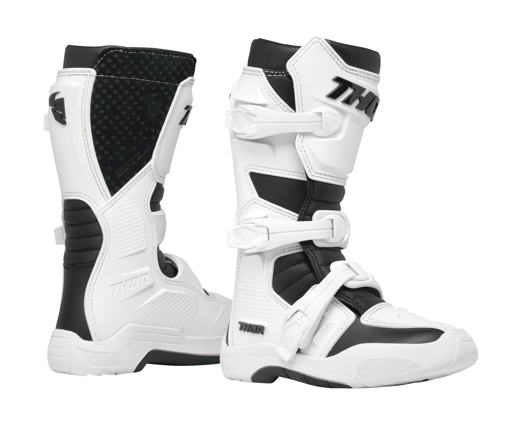 Thor Youth Motocross Boots Blitz XR - White / Black