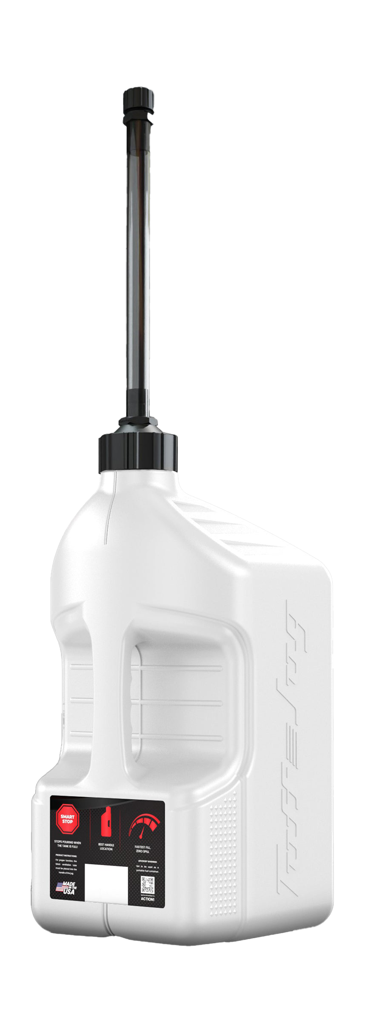 Tuff Jug Fuel Can Gen 3 Flexible Hose with Auto-Stop - White / Black - 20 L