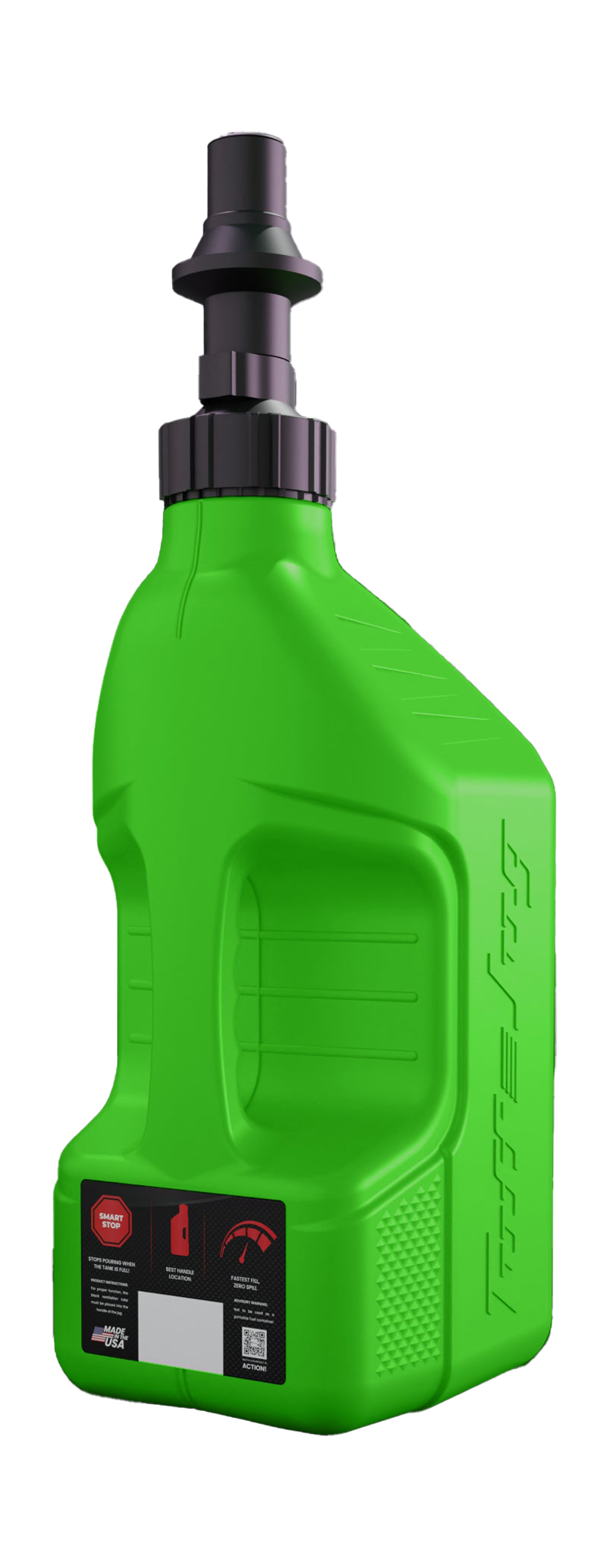 Tuff Jug Fuel Can Gen 3 Quick-Fill Cap - Kawi Green / Black - 10 L