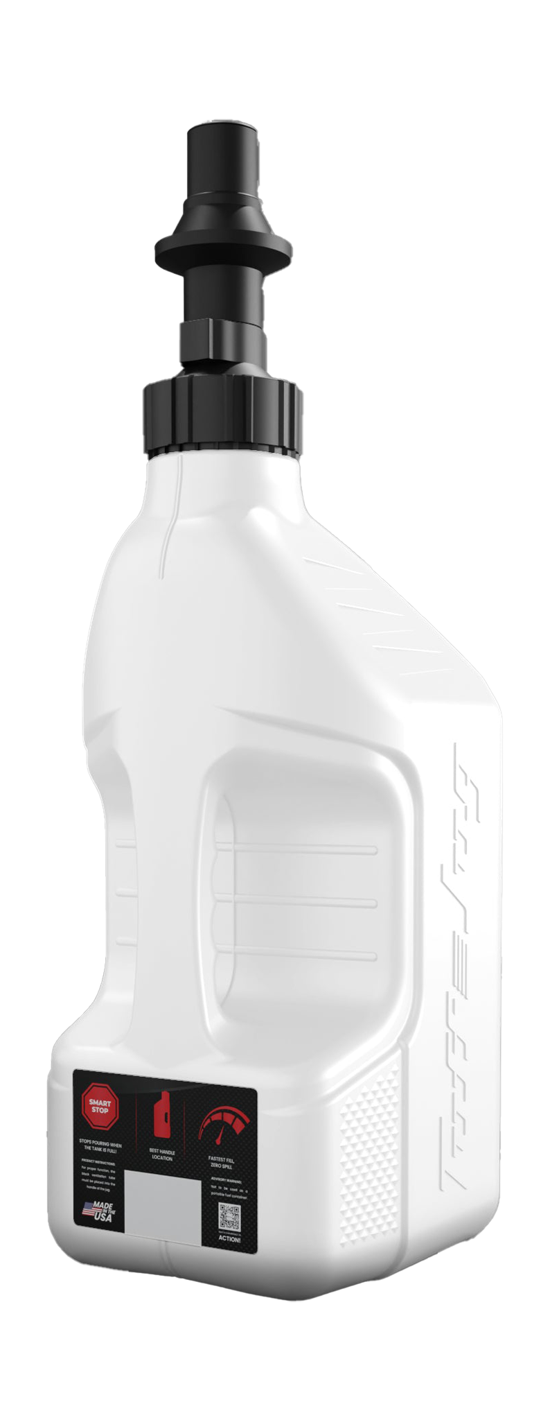 Tuff Jug Fuel Can Gen 3 Quick-Fill Cap - White / Black - 10 L